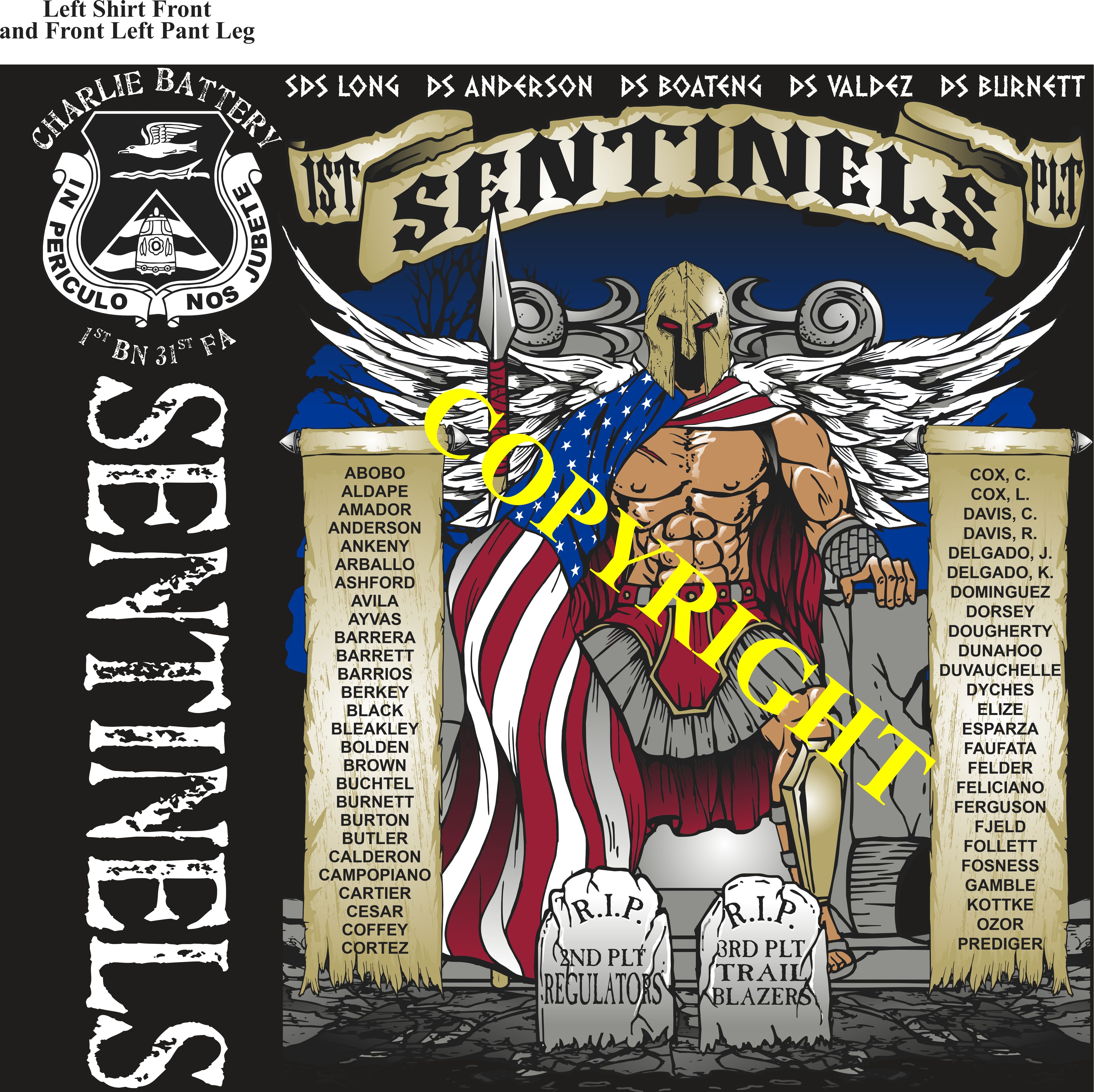 Platoon Items (2nd generation print) CHARLIE 1st 31st SENTINELS 1st Platoon MAR 2023