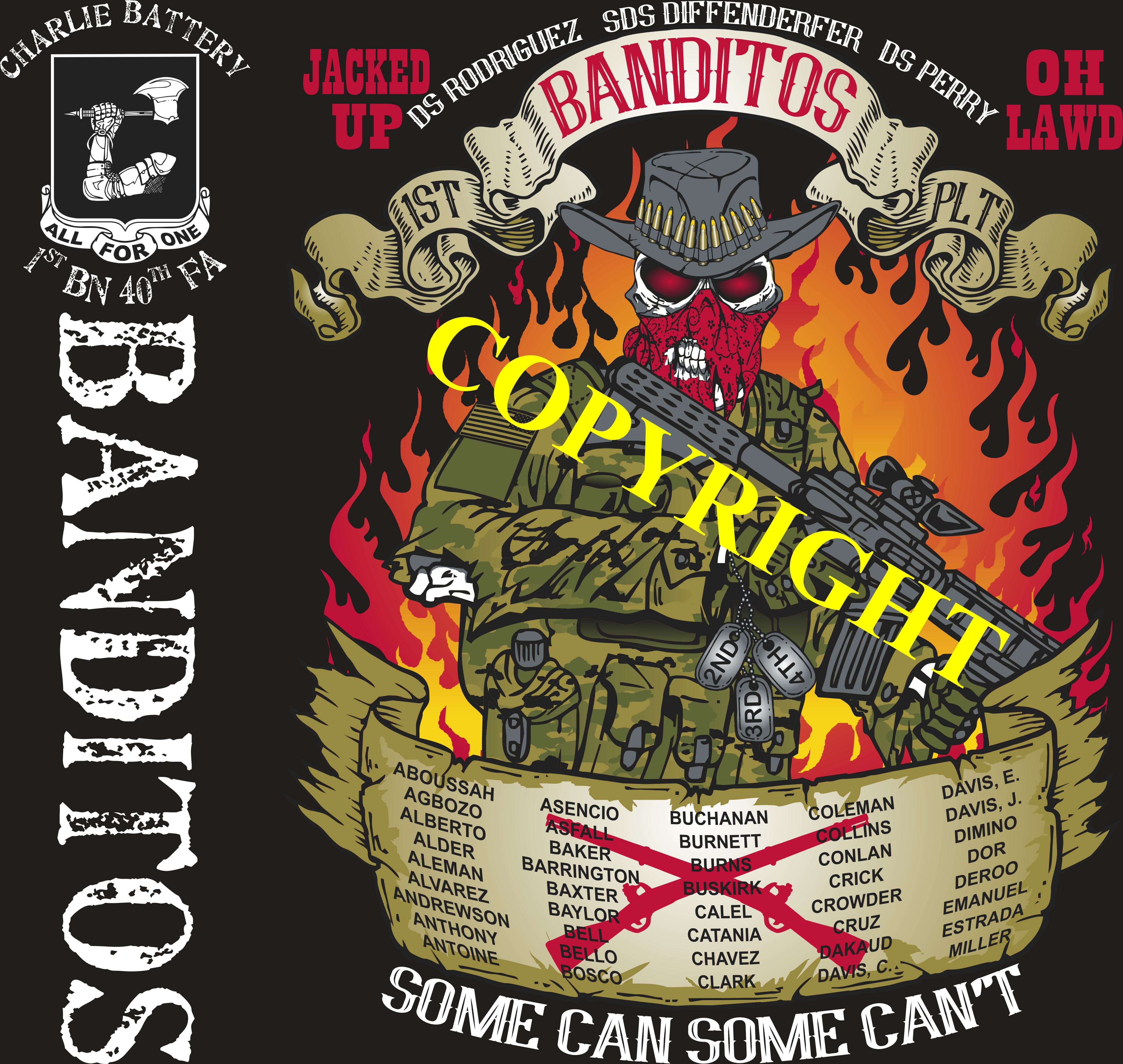 Platoon Items (2nd generation print) CHARLIE 1st 40th BANDITOS NOV 2021