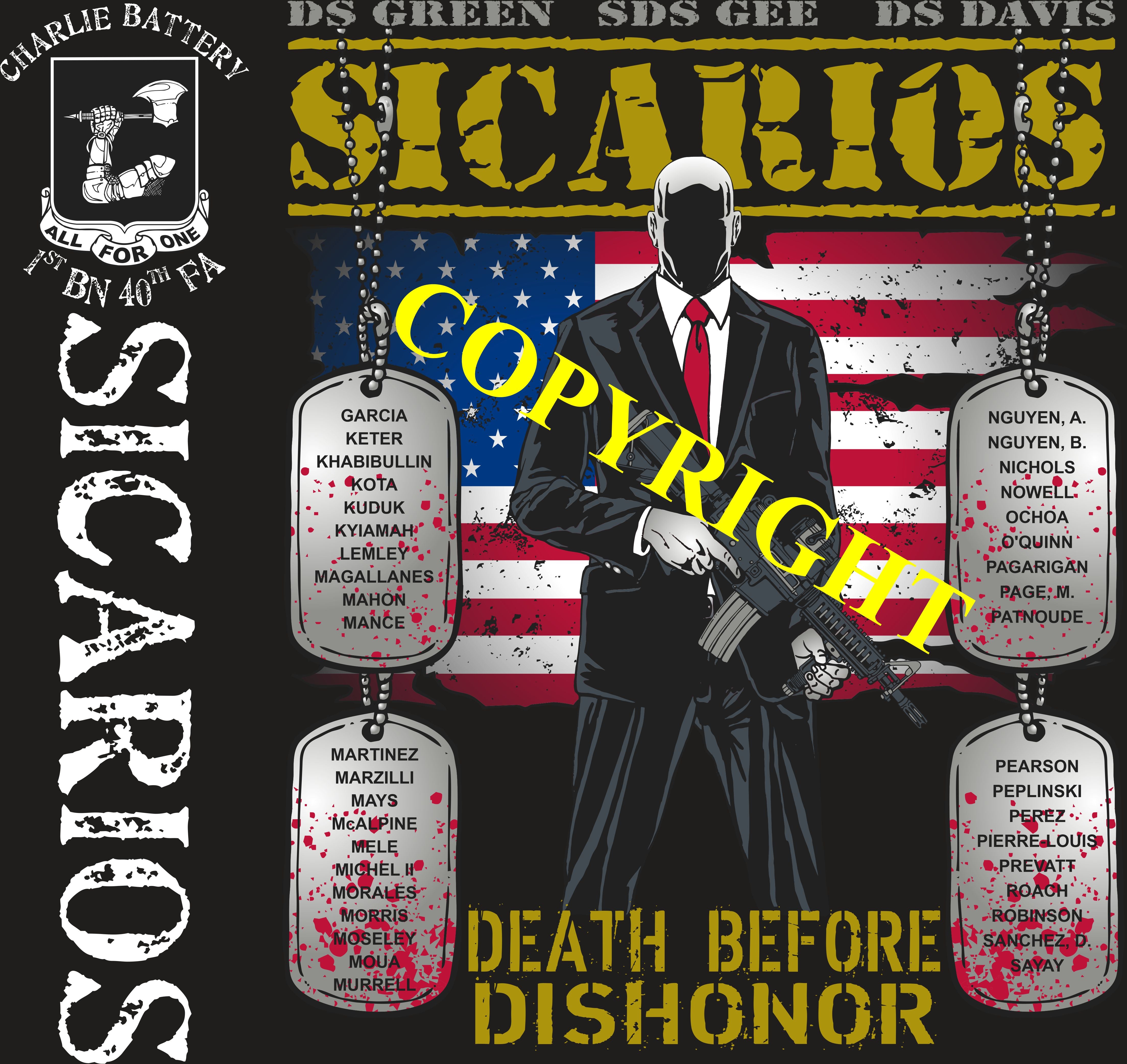 Platoon Items (2nd generation print) CHARLIE 1st 40th SICARIOS NOV 2021