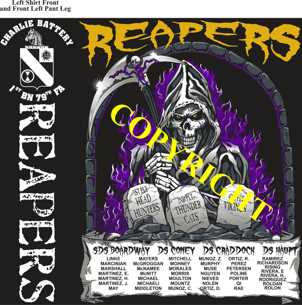 Platoon Shirts (2nd generation print) CHARLIE 1st 79th REAPERS AUG 2021