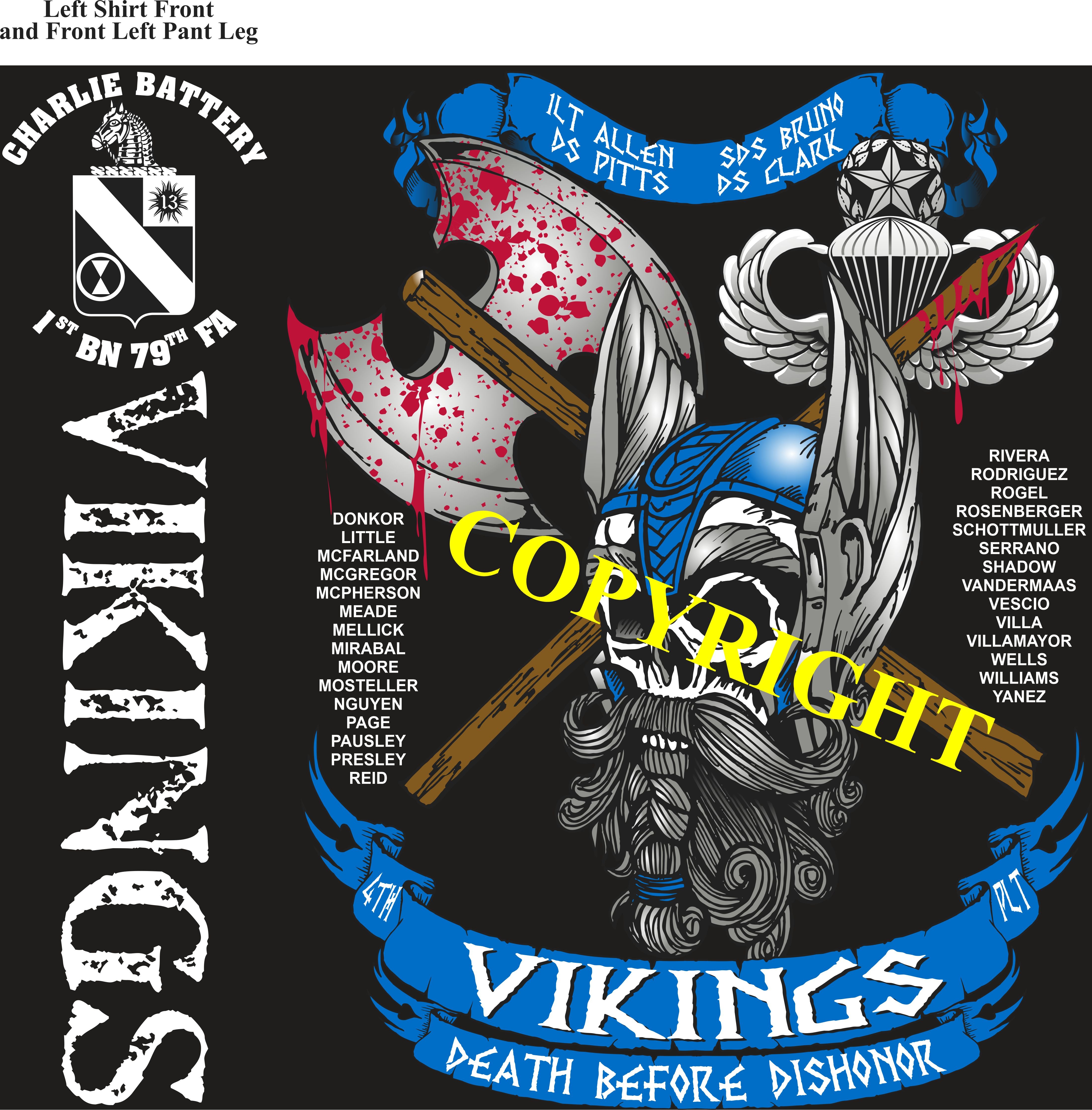 Platoon Shirts (2nd generation print) CHARLIE 1st 79th VIKINGS JULY 2020