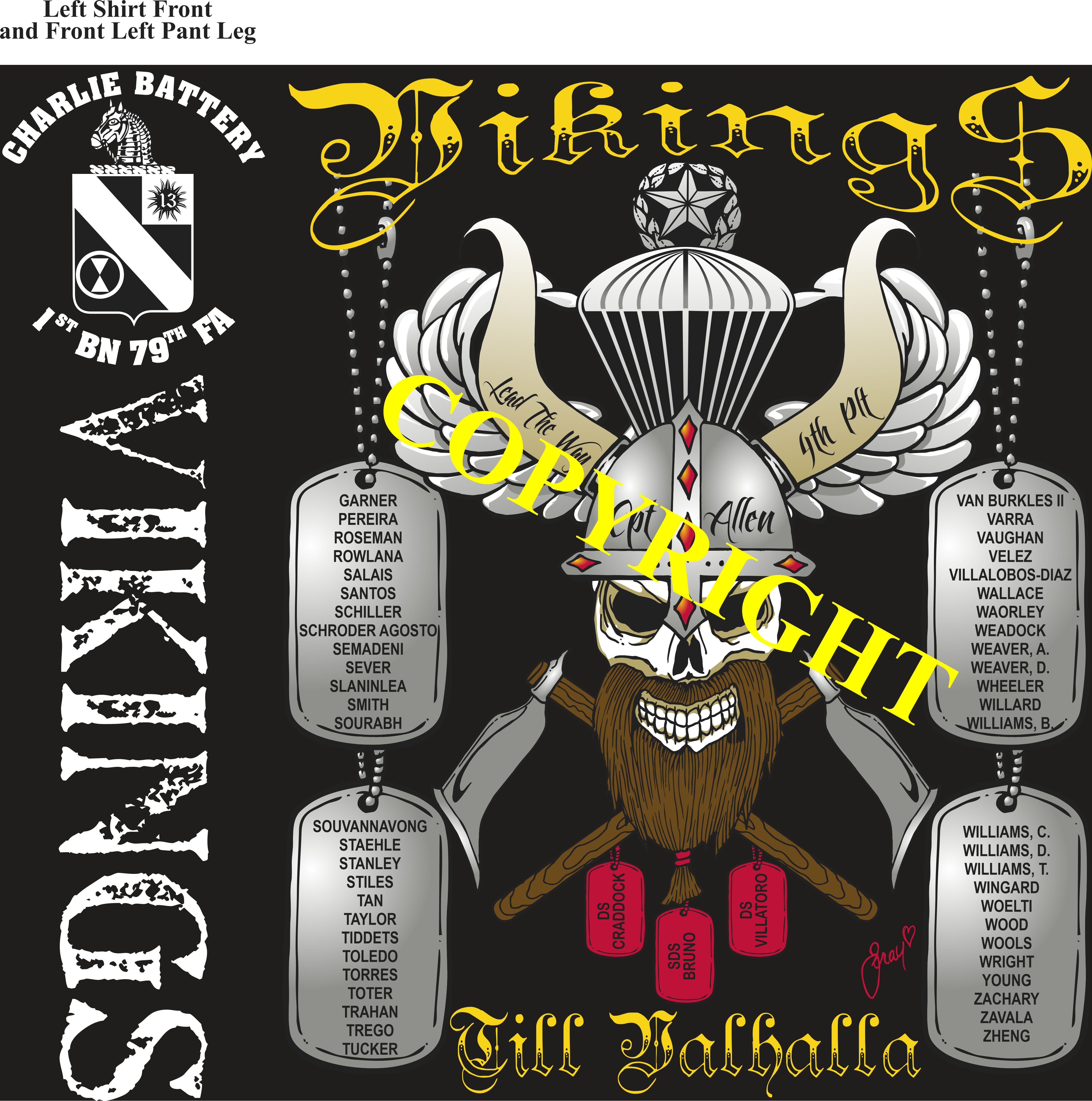 Platoon Shirts (2nd generation print) CHARLIE 1st 79th VIKINGS OCT 2020