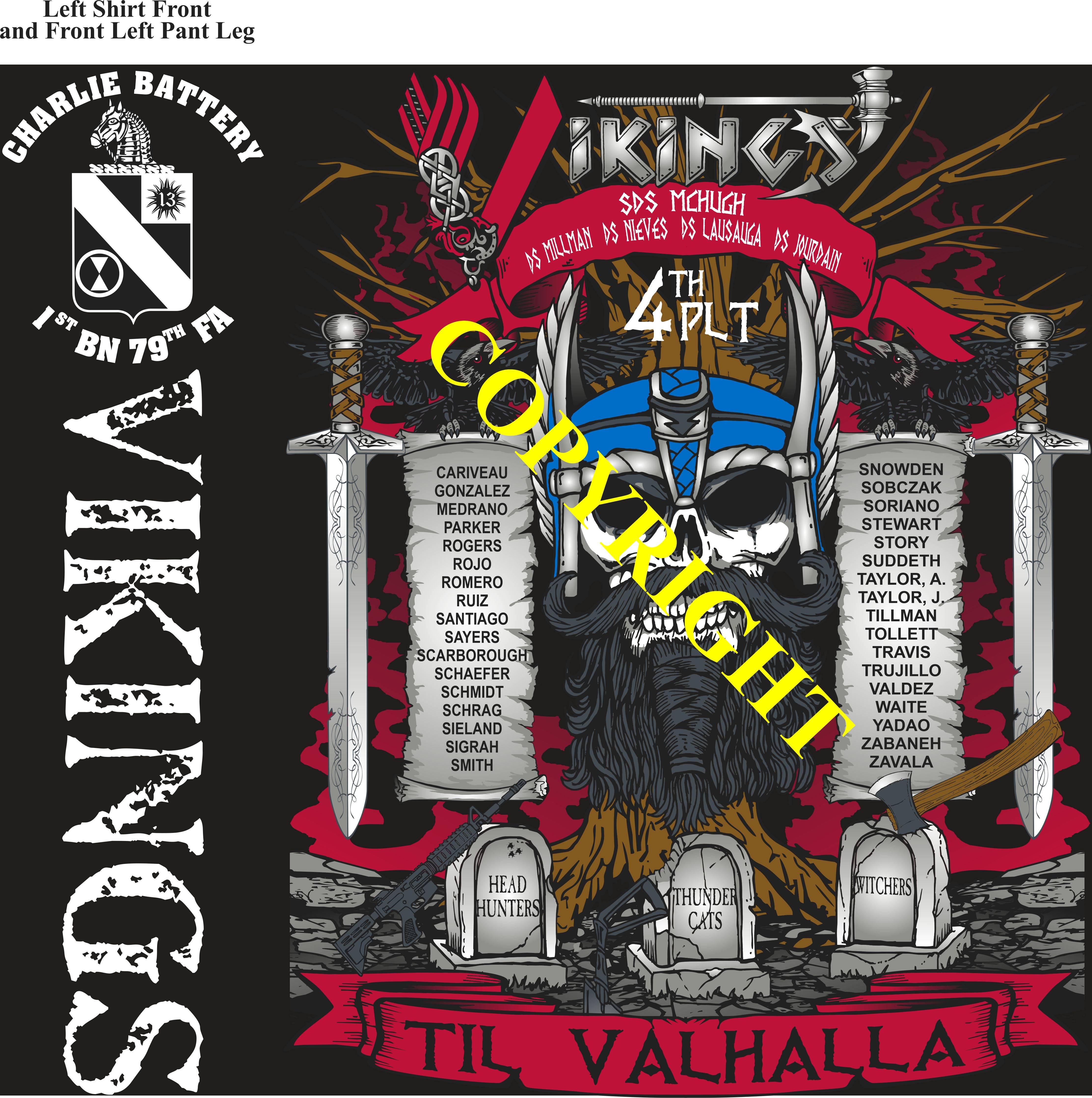 Platoon Items (2nd generation print) CHARLIE 1st 79th VIKINGS 4th PLATOON MAR 2023