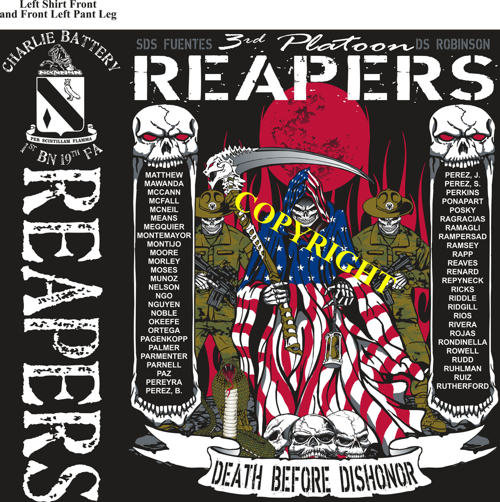 Platoon Shirts (2nd generation print) CHARLIE 1st 19th REAPERS APR 2019