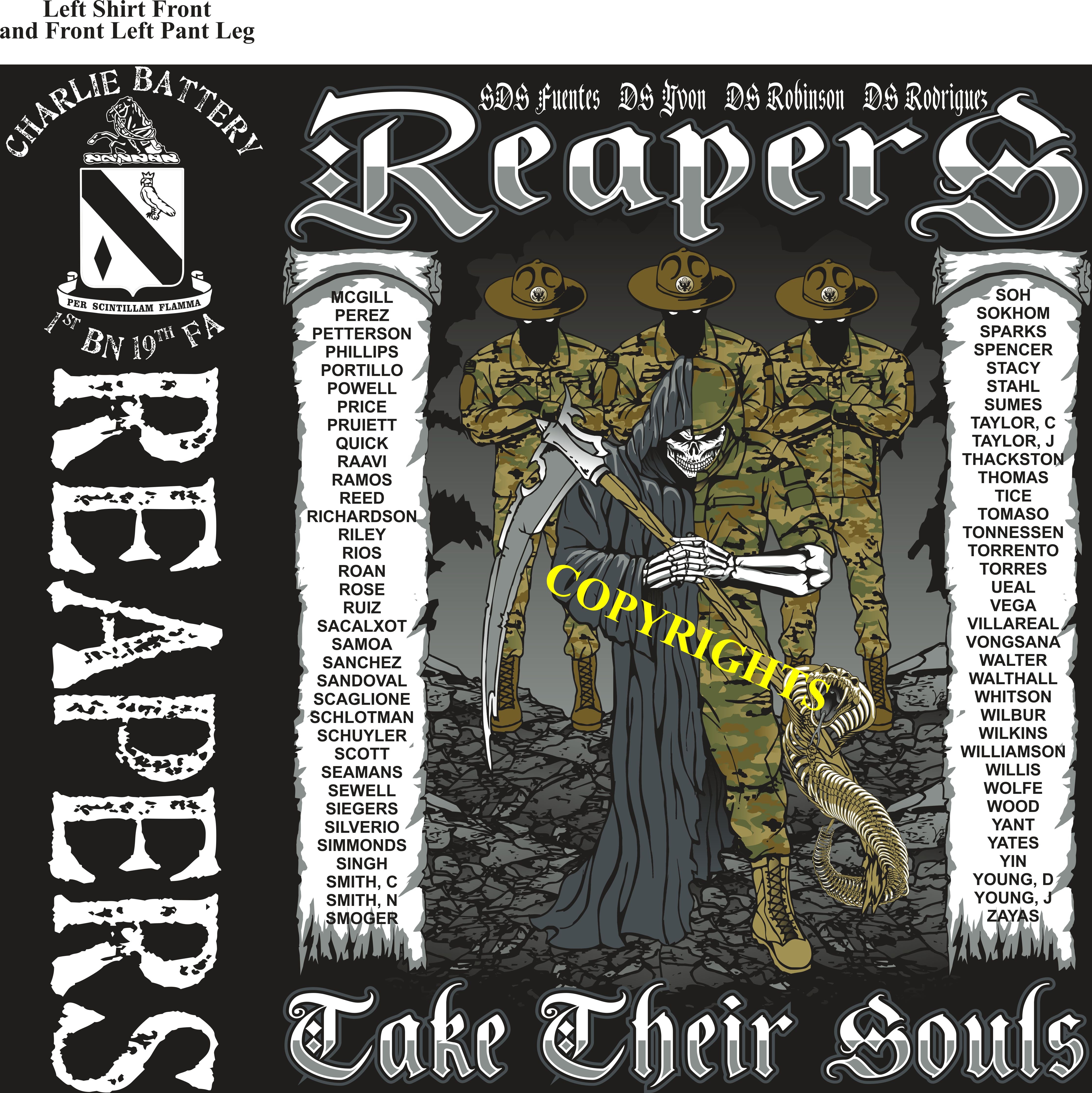 Platoon Shirts (2nd generation print) CHARLIE 1st 19th REAPERS DEC 2018