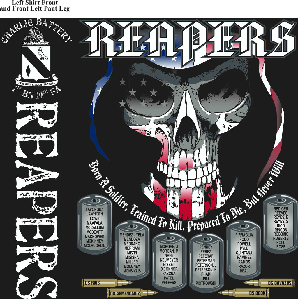 Platoon Shirts (2nd generation print) CHARLIE 1ST 19TH REAPERS SEPT 2017