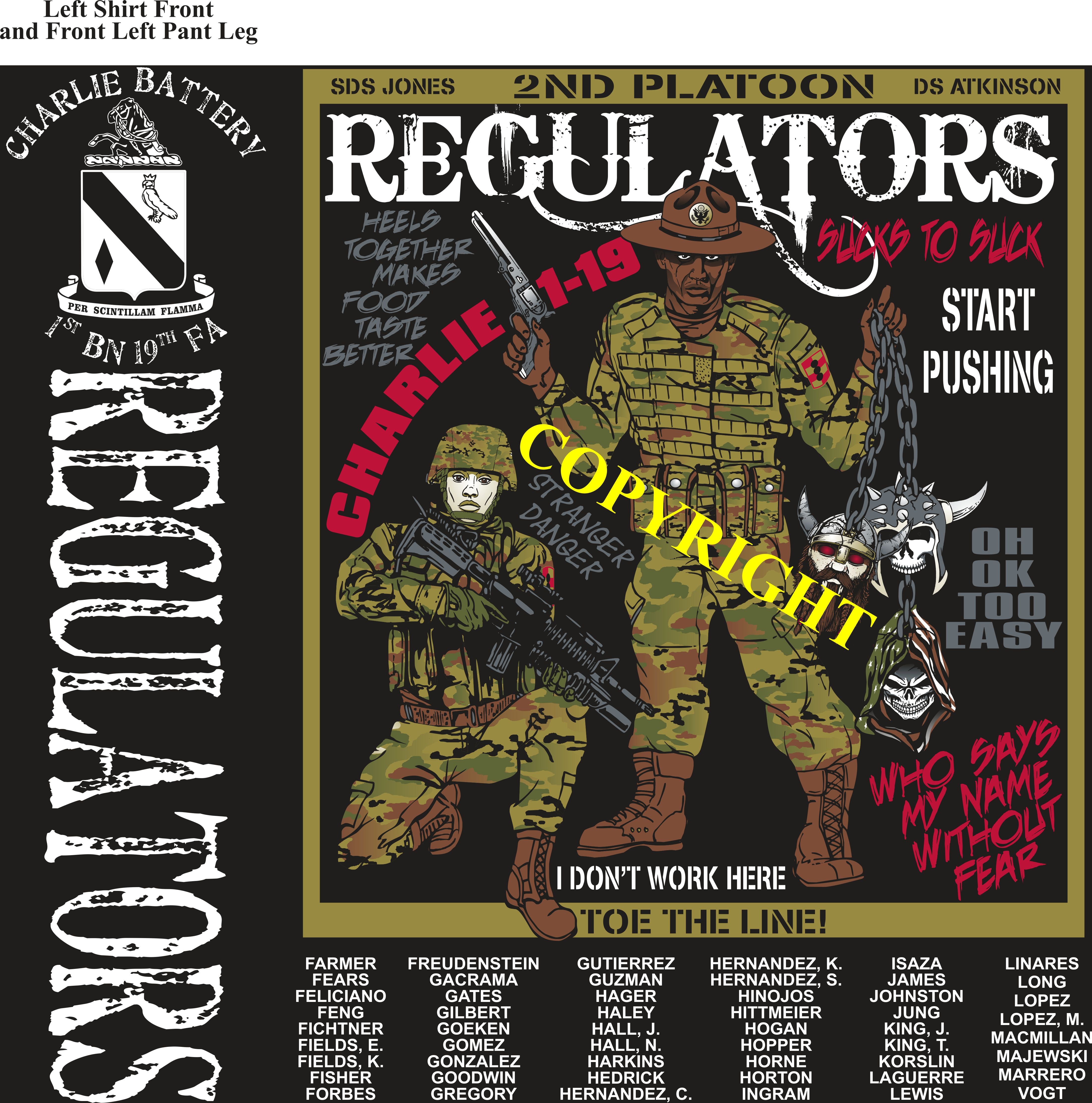 Platoon Shirts (2nd generation print) CHARLIE 1st 19th REGULATORS APR 2019
