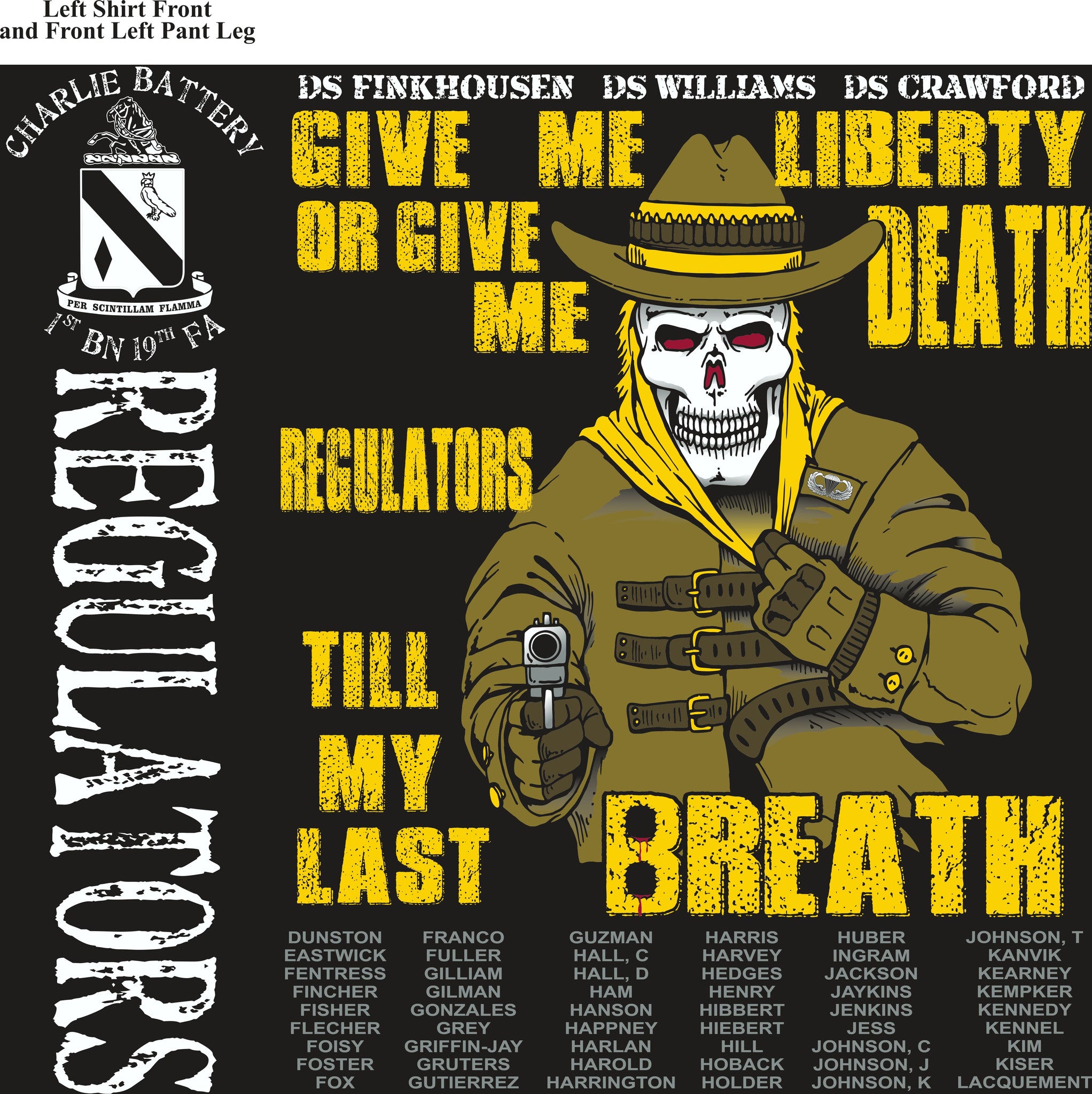 PLATOON SHIRTS (2nd generation print) CHARLIE 1st 19th REGULATORS DEC 2016