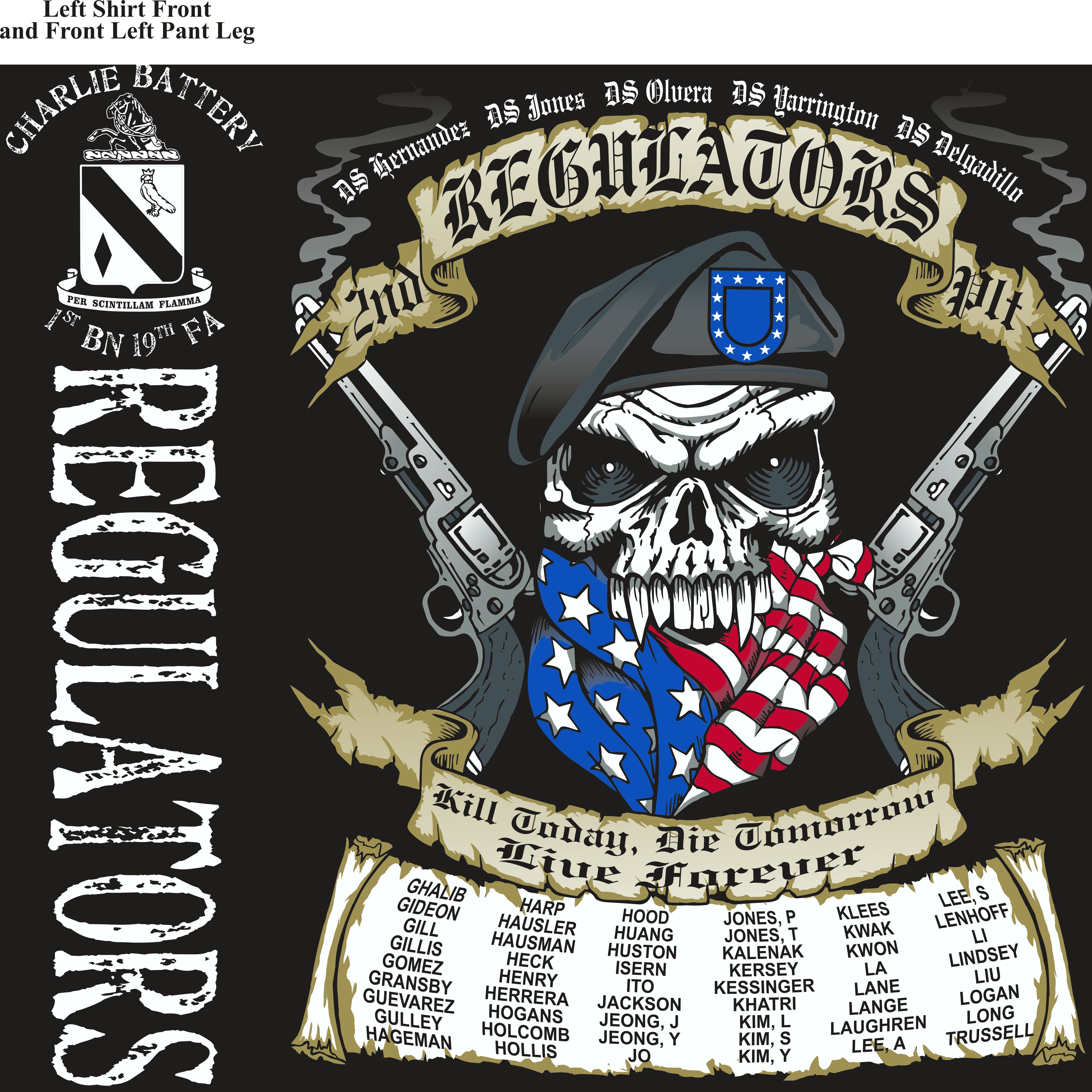 Platoon Shirts (2nd generation print) CHARLIE 1st 19th REGULATORS JULY 2018