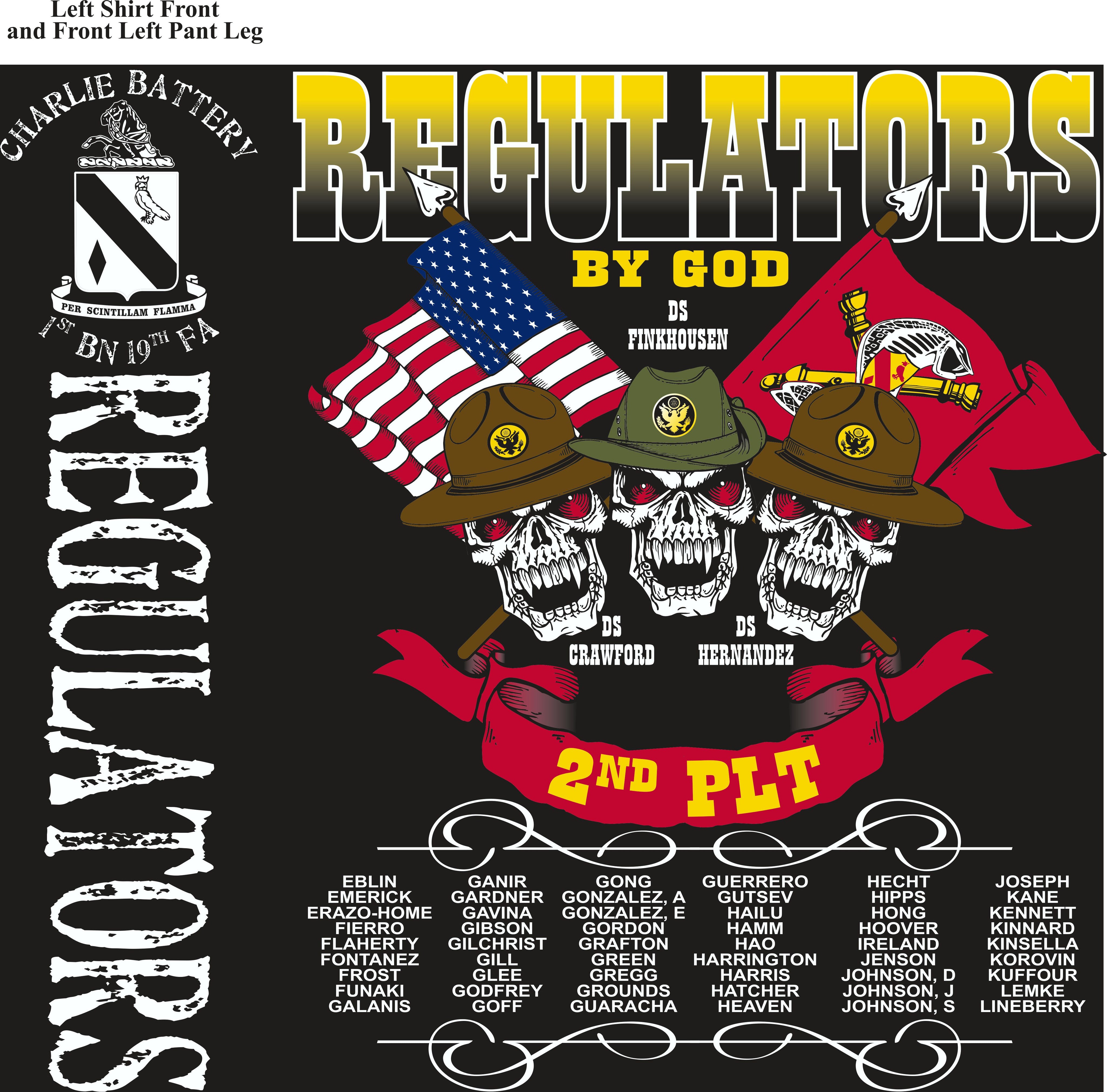 PLATOON SHIRTS (2nd generation print) CHARLIE 1st 19th REGULATORS JUNE 2017