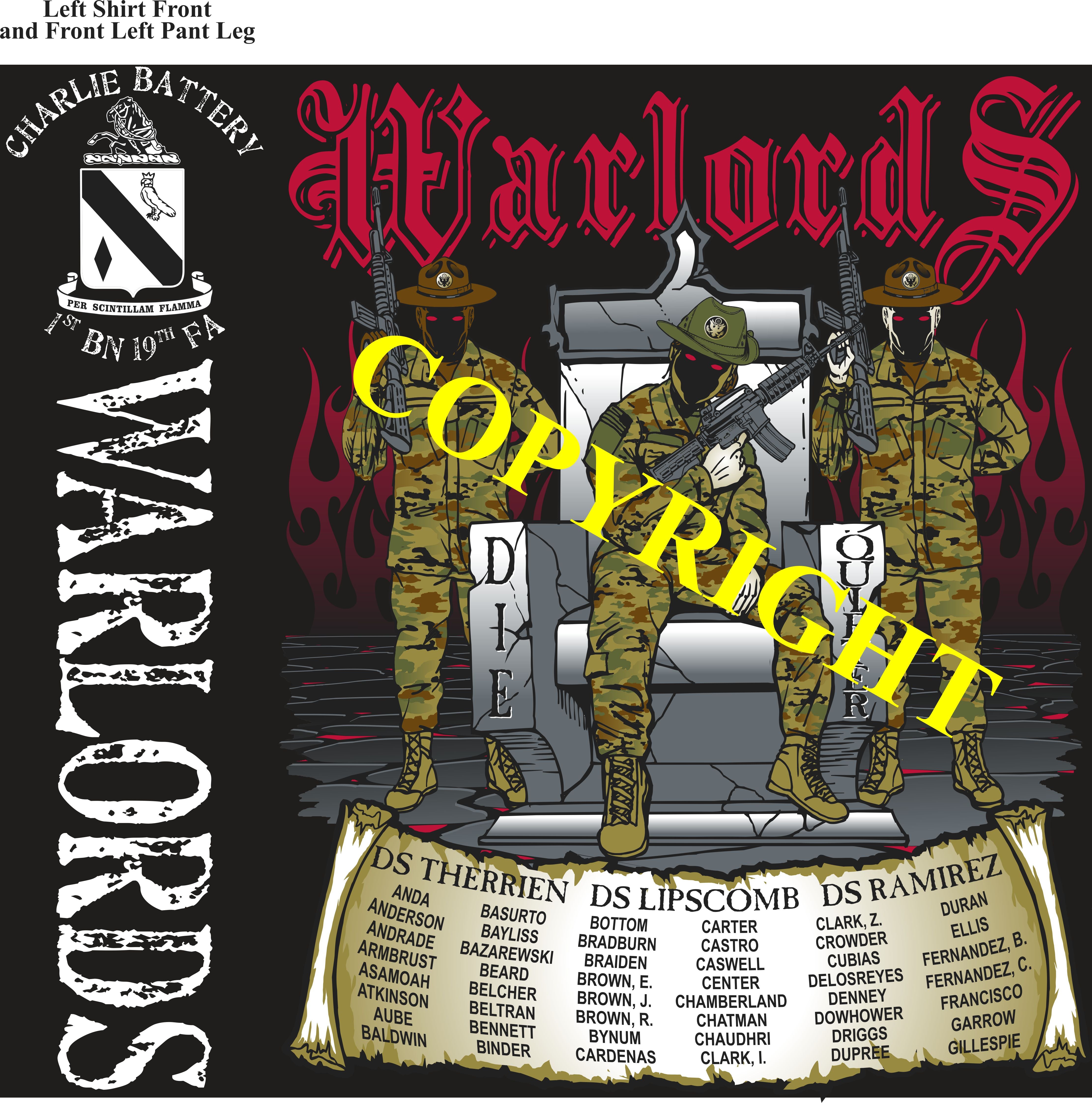 Platoon Shirts (2nd generation print) CHARLIE 1st 19th WARLORDS FEB 2020