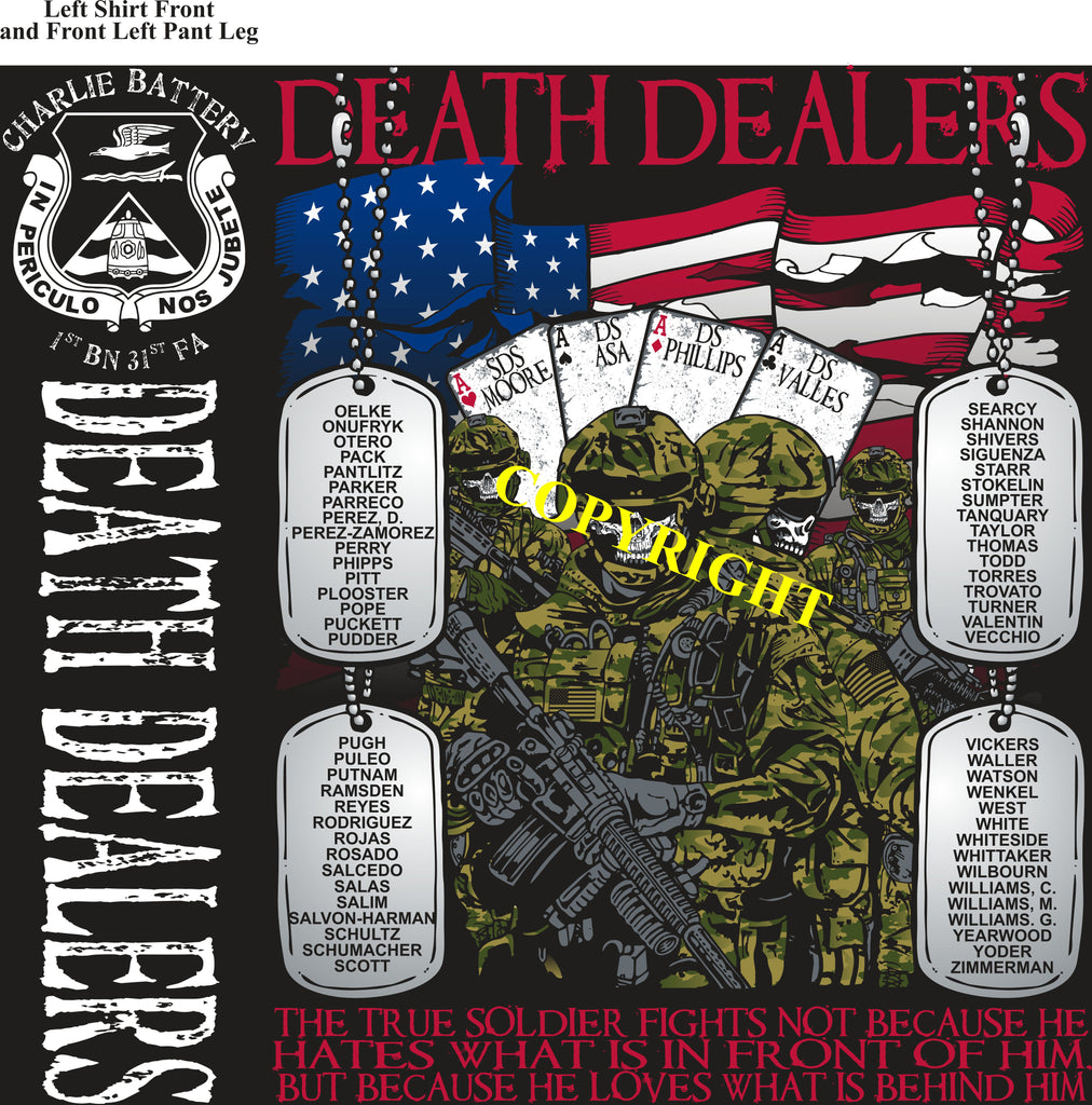 Platoon Shirts (2nd generation print) CHARLIE 1st 31st DEATH DEALERS FEB 2019