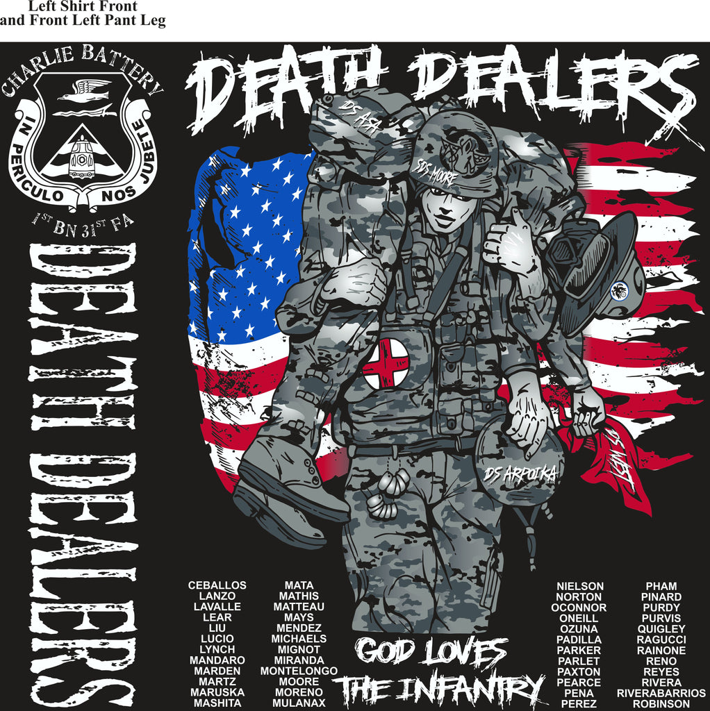 Platoon Shirts (2nd generation print) CHARLIE 1st 31st DEATH DEALERS MAY 2018