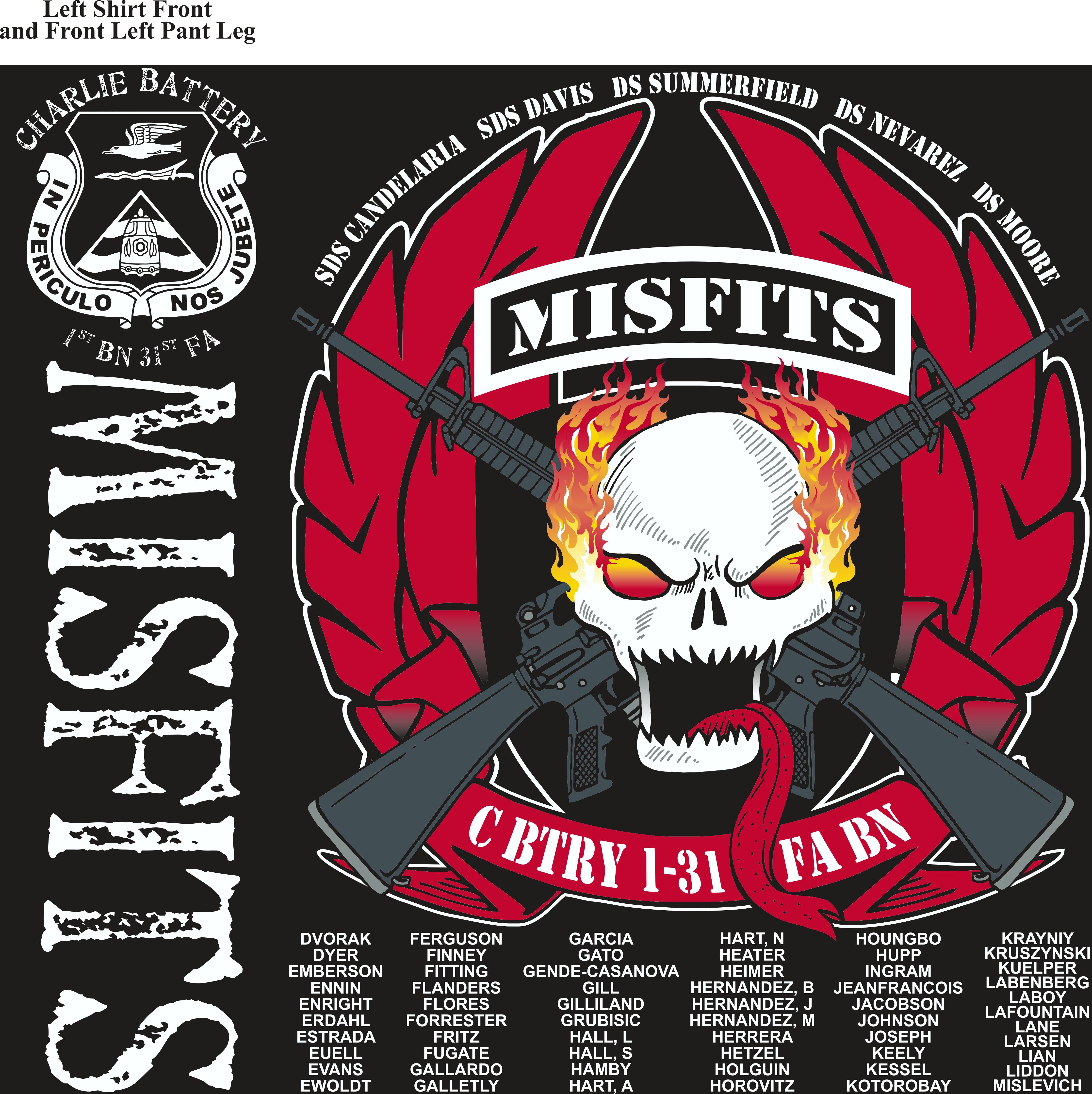 Platoon Shirts (2nd generation print) CHARLIE 1ST 31ST MISFITS NOV 2017