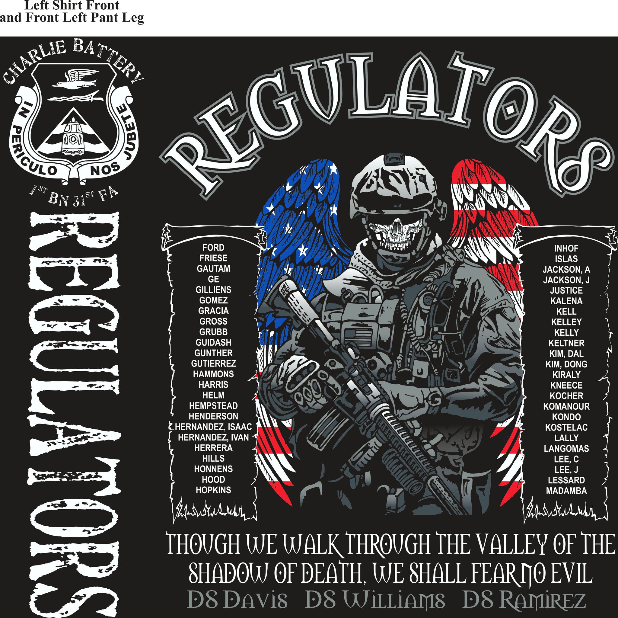 PLATOON SHIRTS (2nd generation print) CHARLIE 1st 31st REGULATORS JULY 2016