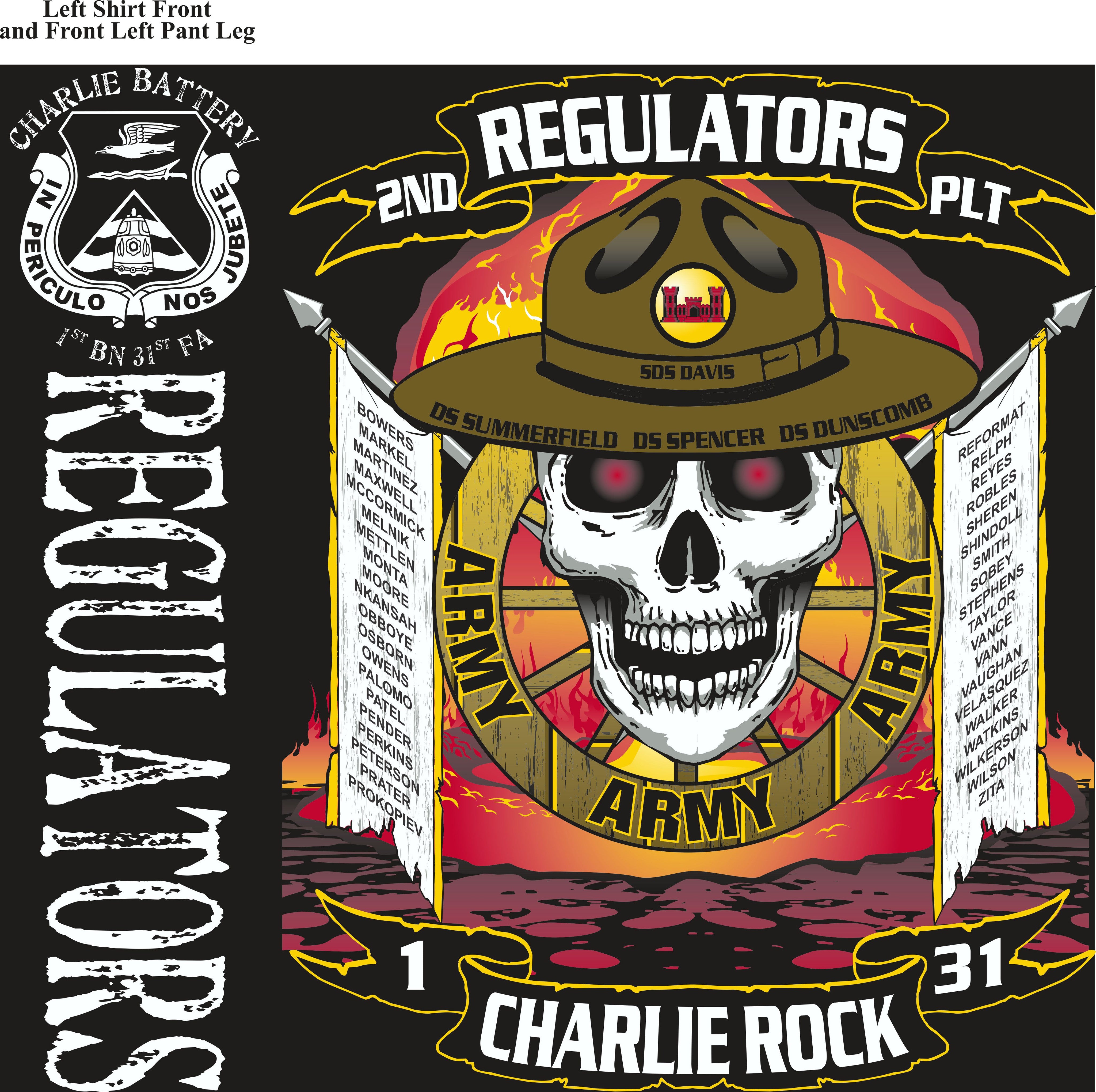 PLATOON SHIRTS (2nd generation print) CHARLIE 1st 31st REGULATORS MAY 2017