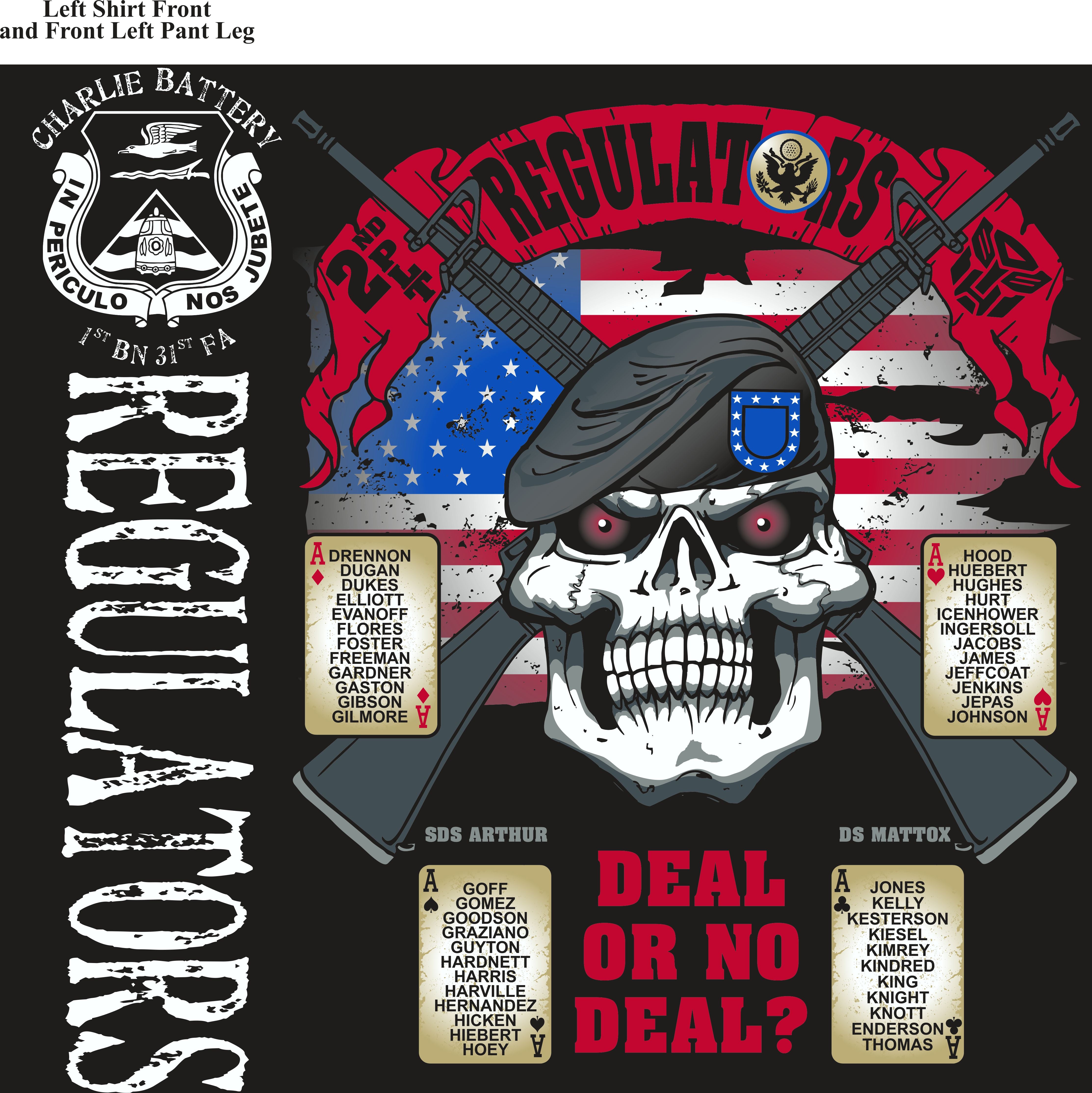 Platoon Shirts (2nd generation print) CHARLIE 1st 31st REGULATORS MAY 2018