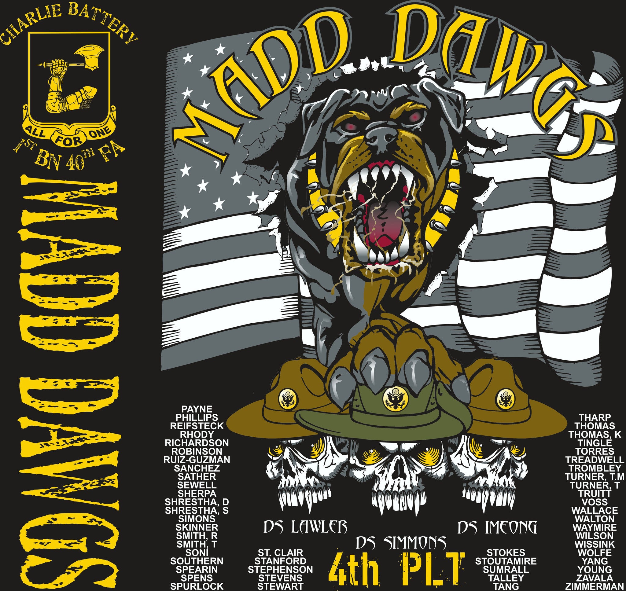 PLATOON SHIRTS (2nd generation print) CHARLIE 1st 40th MADD DAWGS AUG 2016
