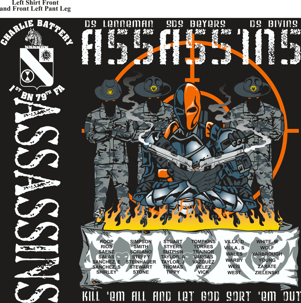 Platoon Shirts (2nd generation print) CHARLIE 1st 79th ASSASSINS MAY 2018
