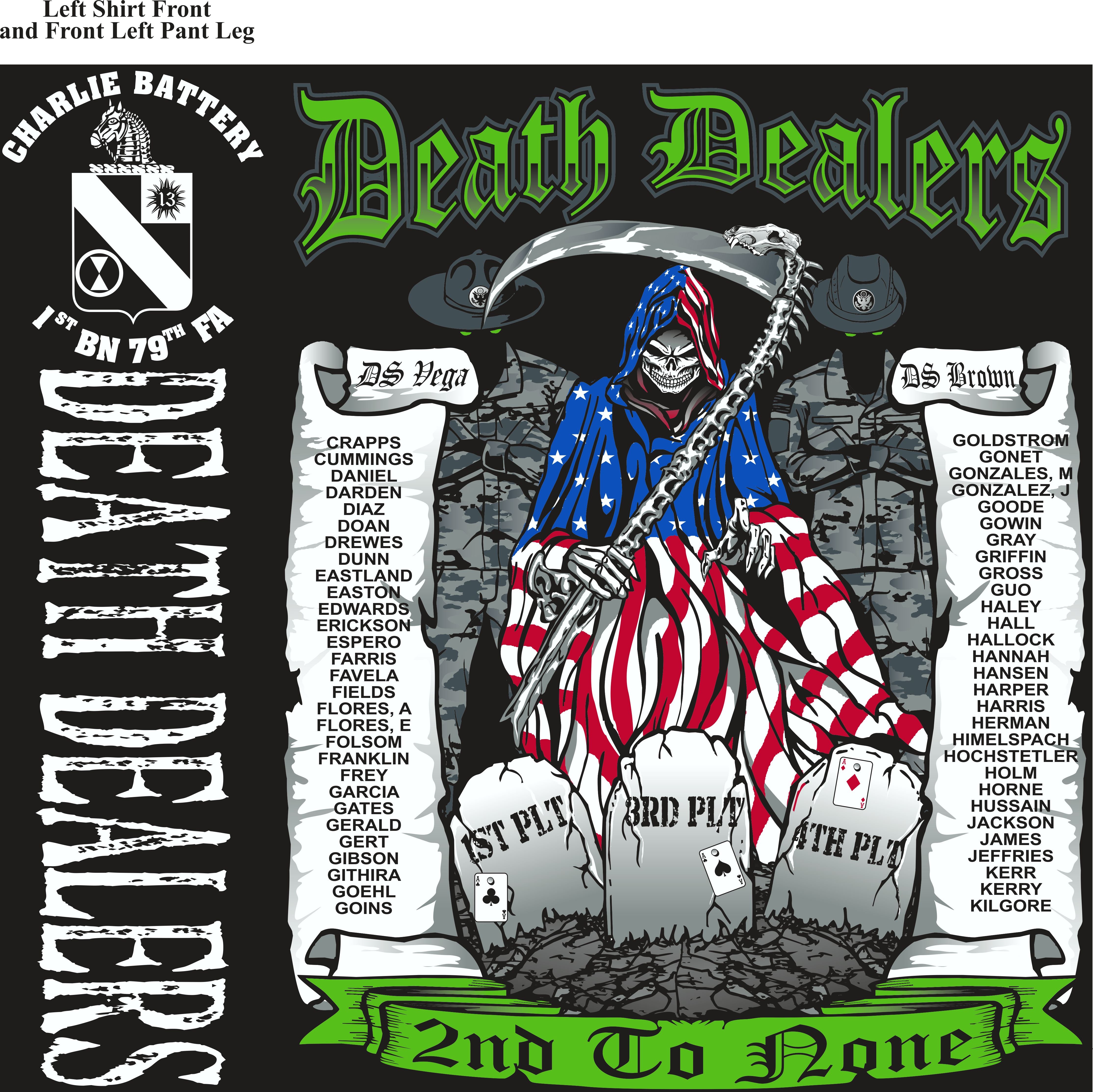 Platoon Shirts (2nd generation print) CHARLIE 1st 79th DEATH DEALERS AUG 2018