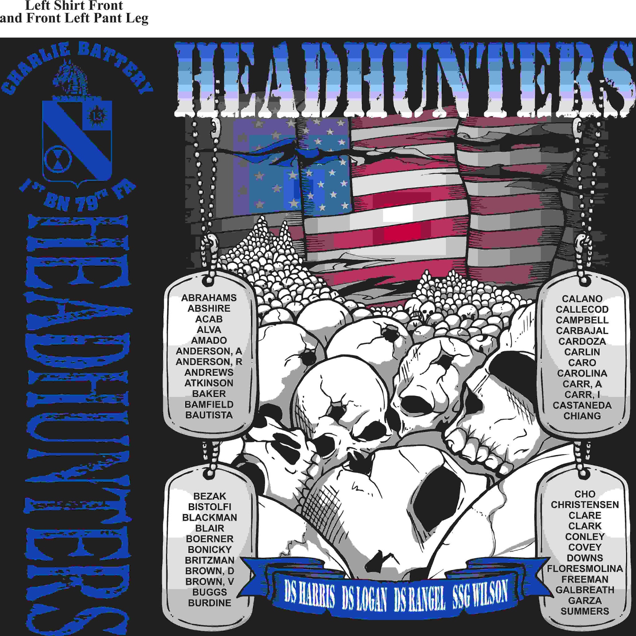 PLATOON SHIRTS (2nd generation print) CHARLIE 1st 79th HEAD HUNTERS APR 2016