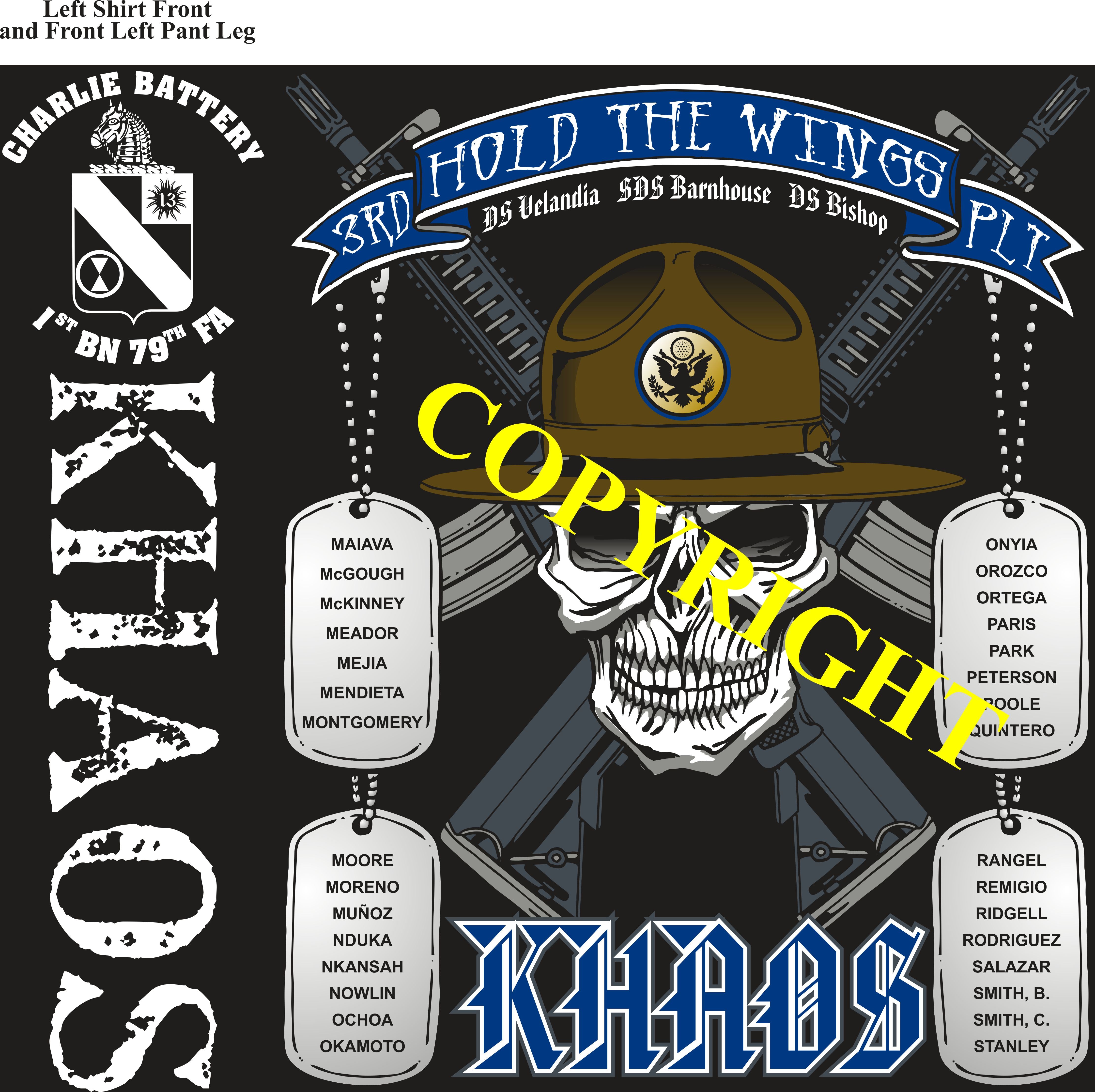 Platoon Shirts (2nd generation print) CHARLIE 1st 79th KHAOS MAY 2019