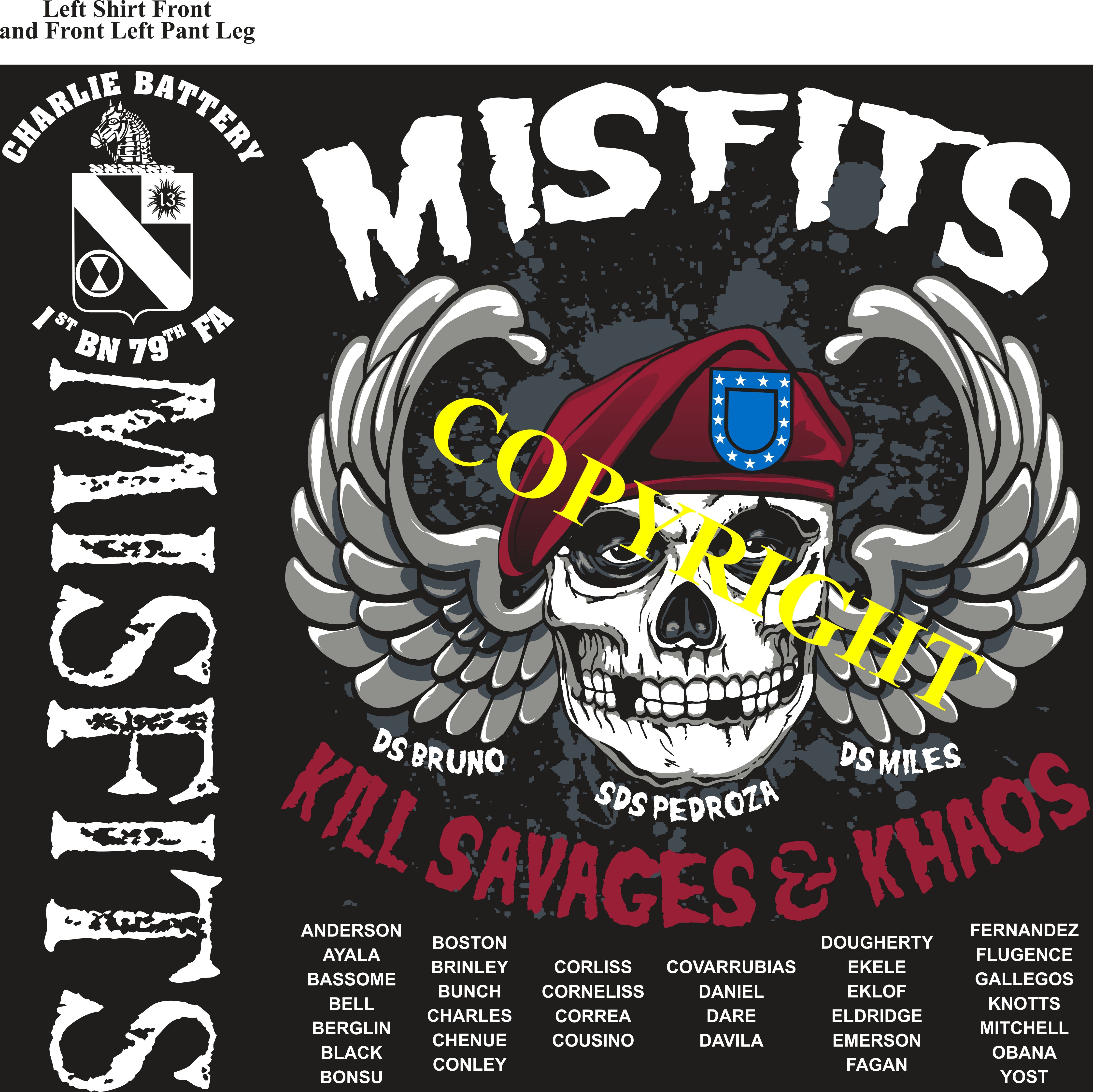 Platoon Shirts (2nd generation print) CHARLIE 1st 79th MISFITS MAY 2019