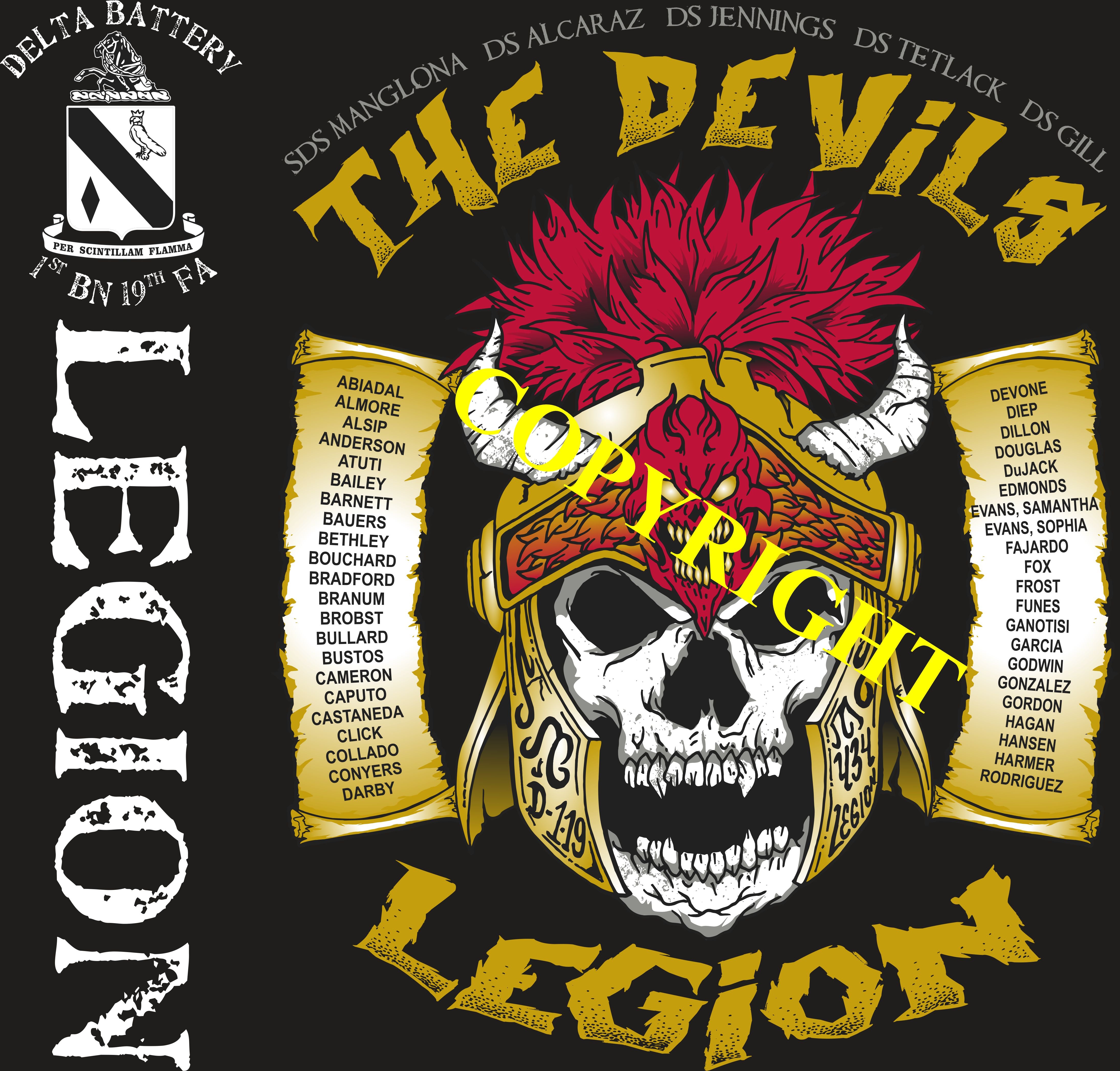 Platoon Items (2nd generation print) DELTA 1st 19th LEGION MAR 2022