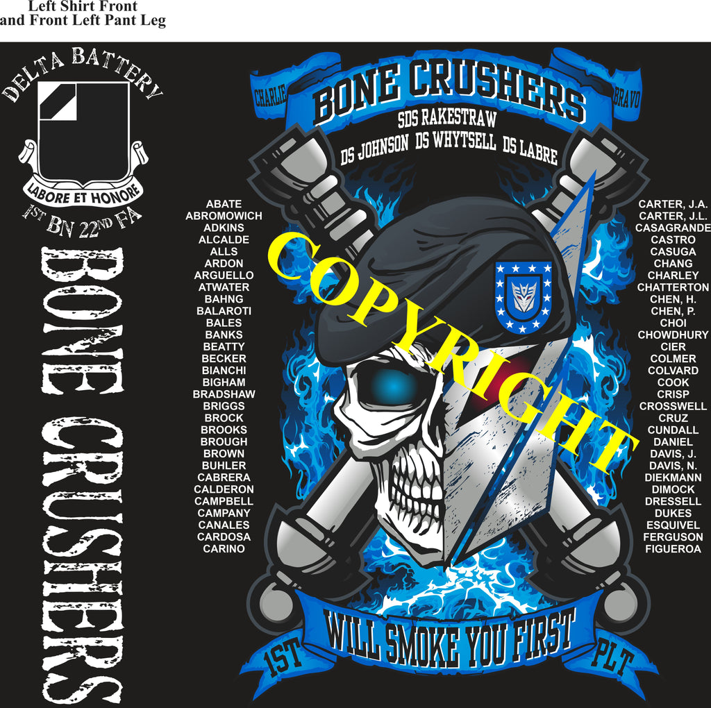 Platoon Shirts (2nd generation print) DELTA 1st 22nd BONECRUSHERS OCT 2021