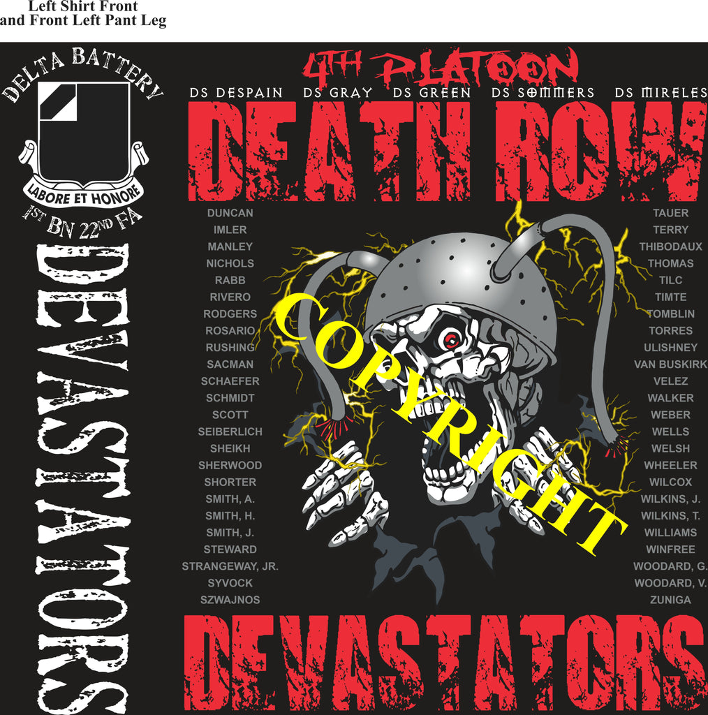 Platoon Items (2nd generation print) DELTA 1st 22nd DEVASTATORS AUG 2022