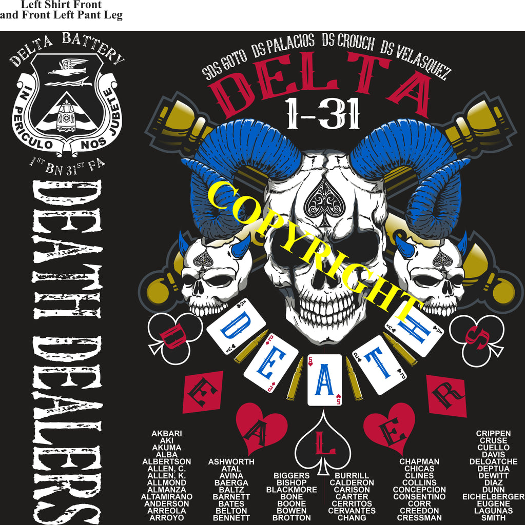 Platoon Items (2nd generation print) DELTA 1st 31st DEATH DEALERS DEC 2021