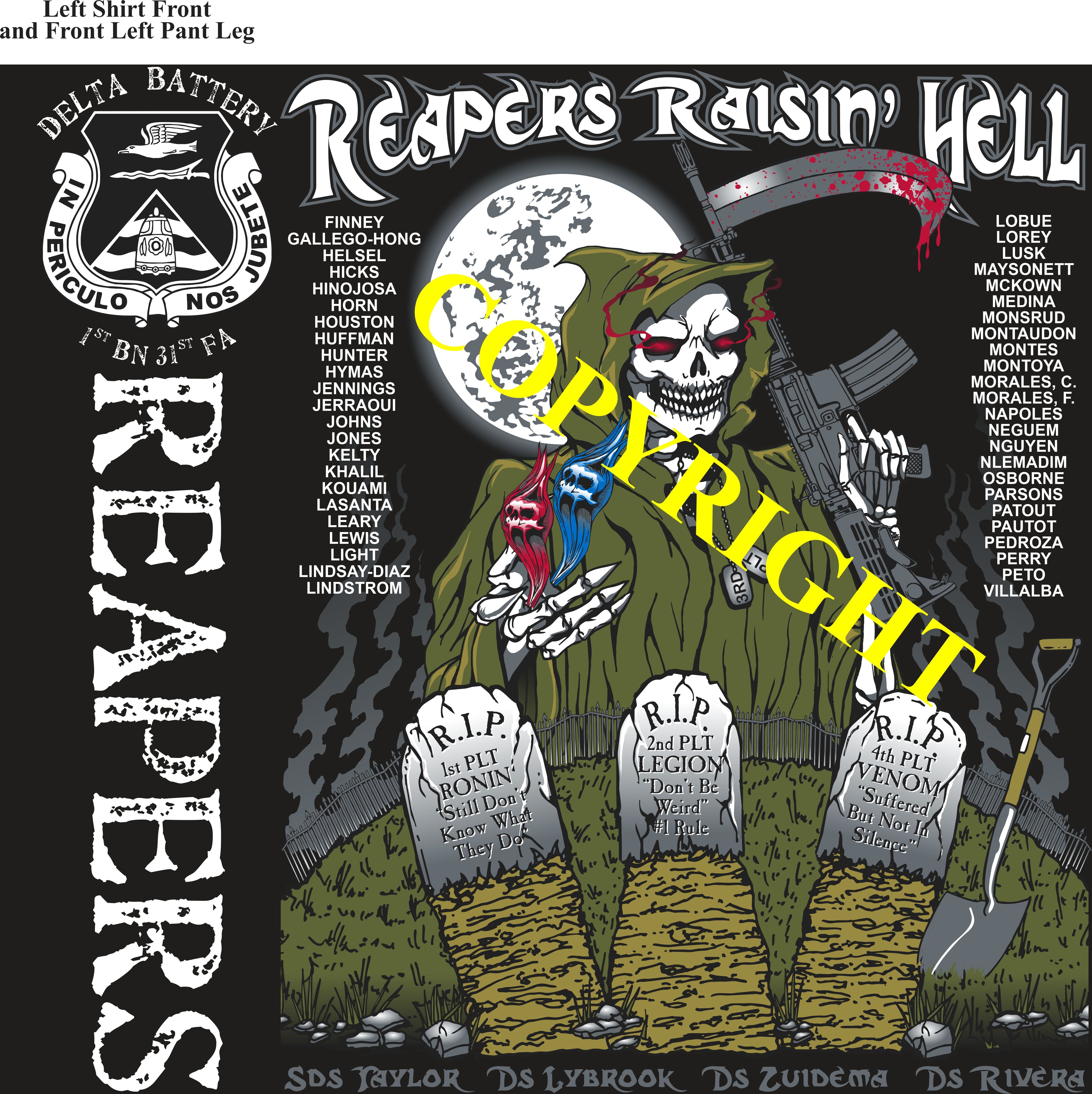 Platoon Items (2nd generation print) DELTA 1st 31st REAPERS 3rd PLATOON APR 2023