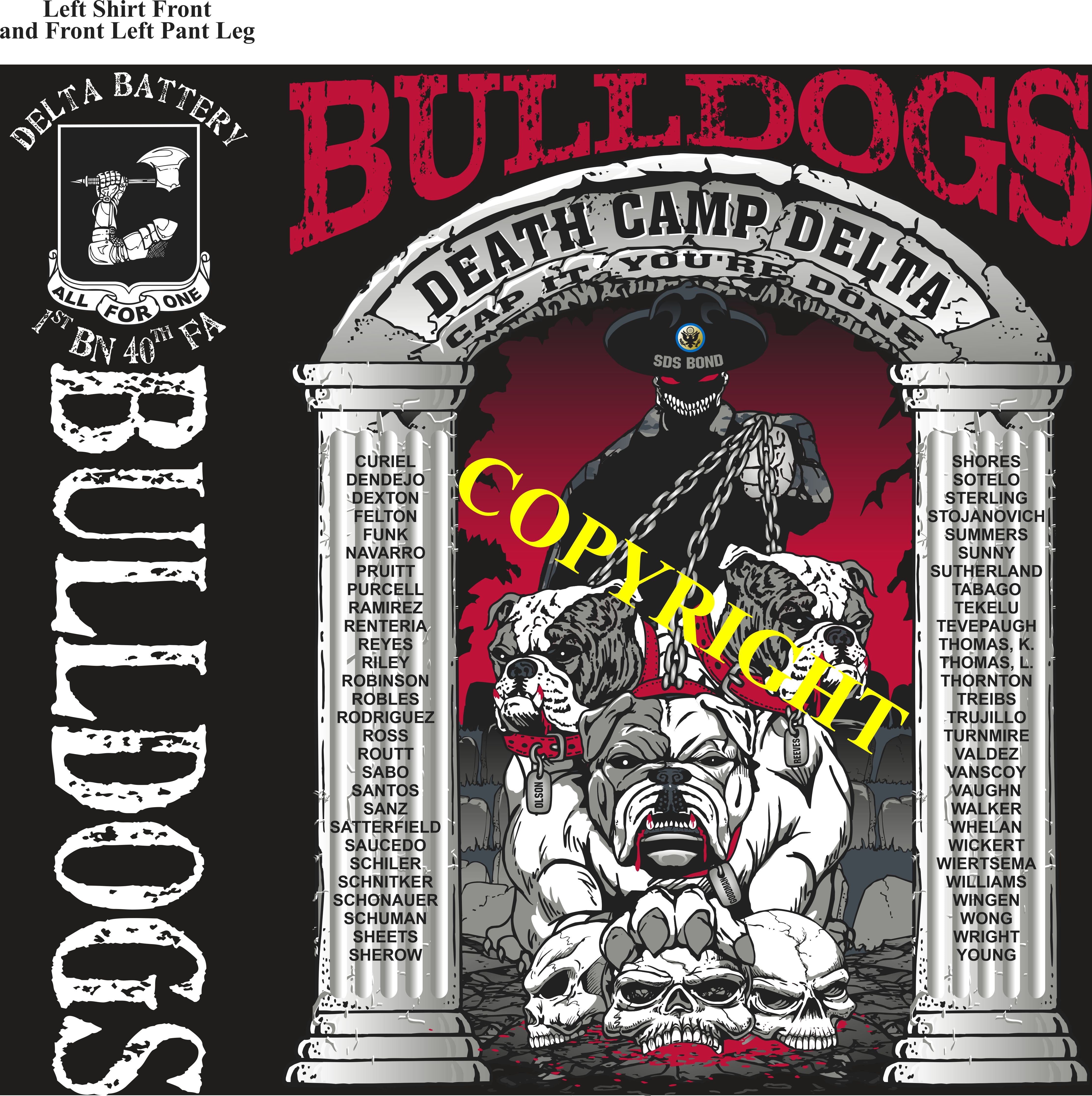 Platoon Items (2nd generation print) DELTA 1st 40th BULLDOGS DEC 2021