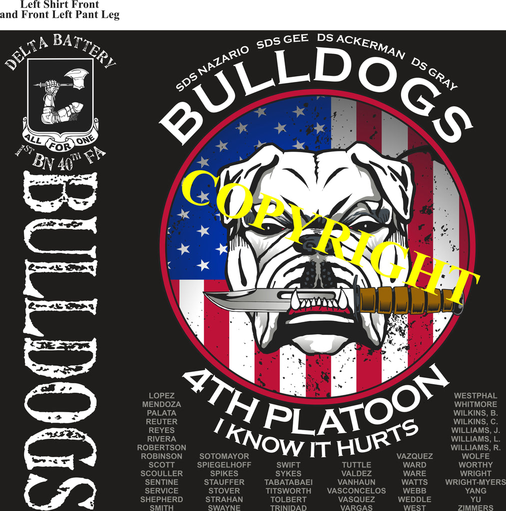 Platoon Shirts (2nd generation print) DELTA 1st 40th BULLDOGS MAR 2021
