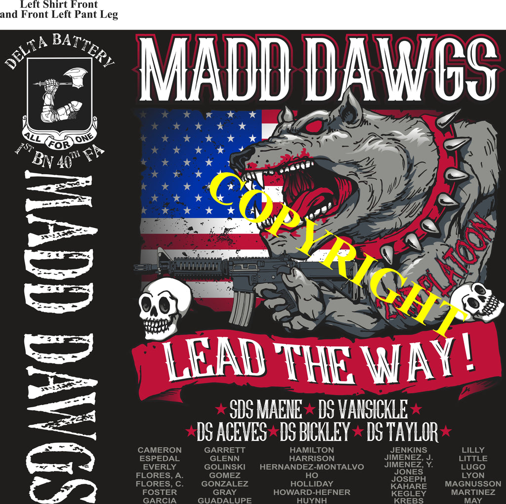 Platoon Shirts (2nd generation print) DELTA 1st 40th MADD DAWGS JUNE 2021