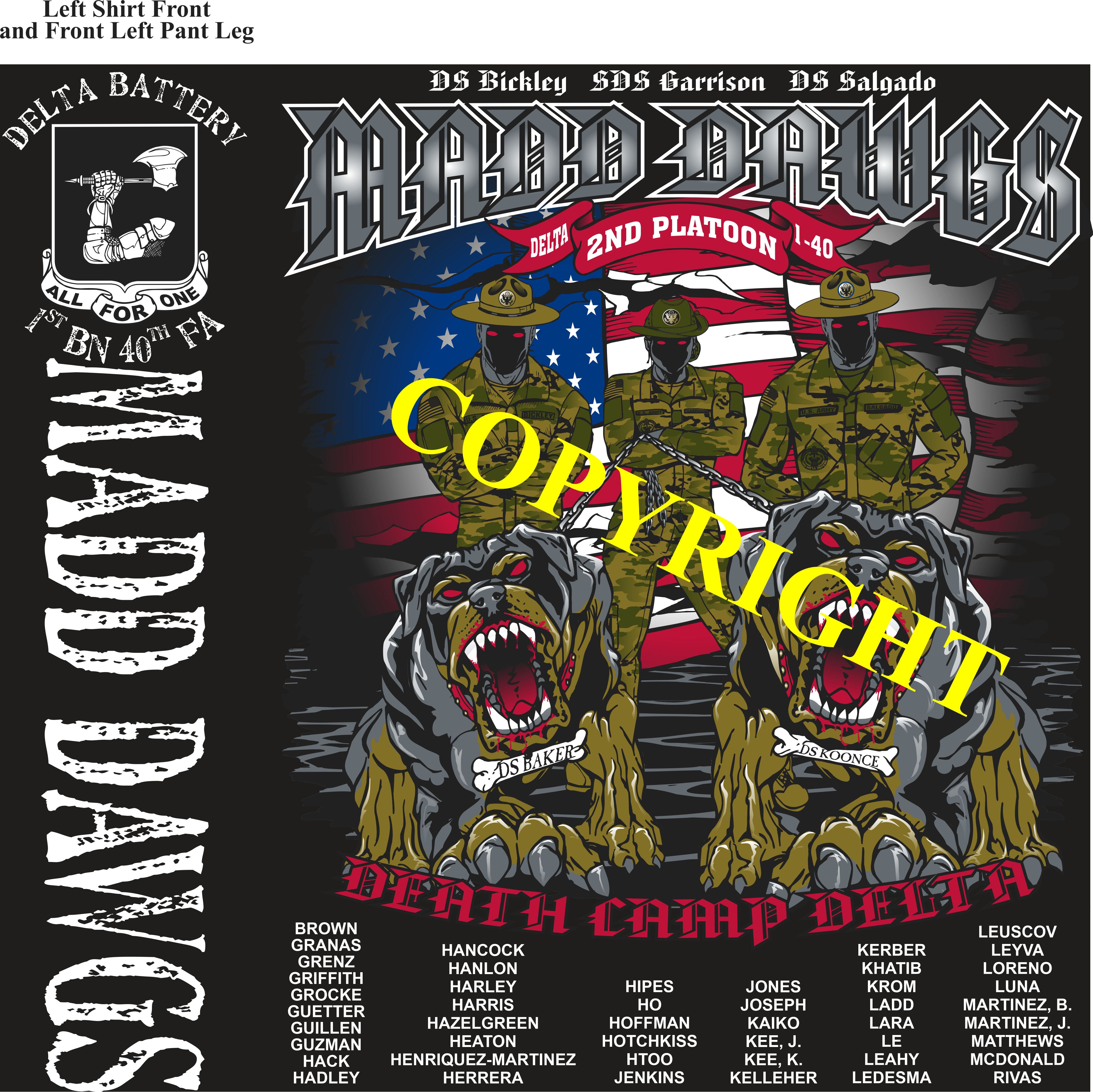 Platoon Shirts (2nd generation print) DELTA 1st 40th MADD DAWGS SEPT 2020