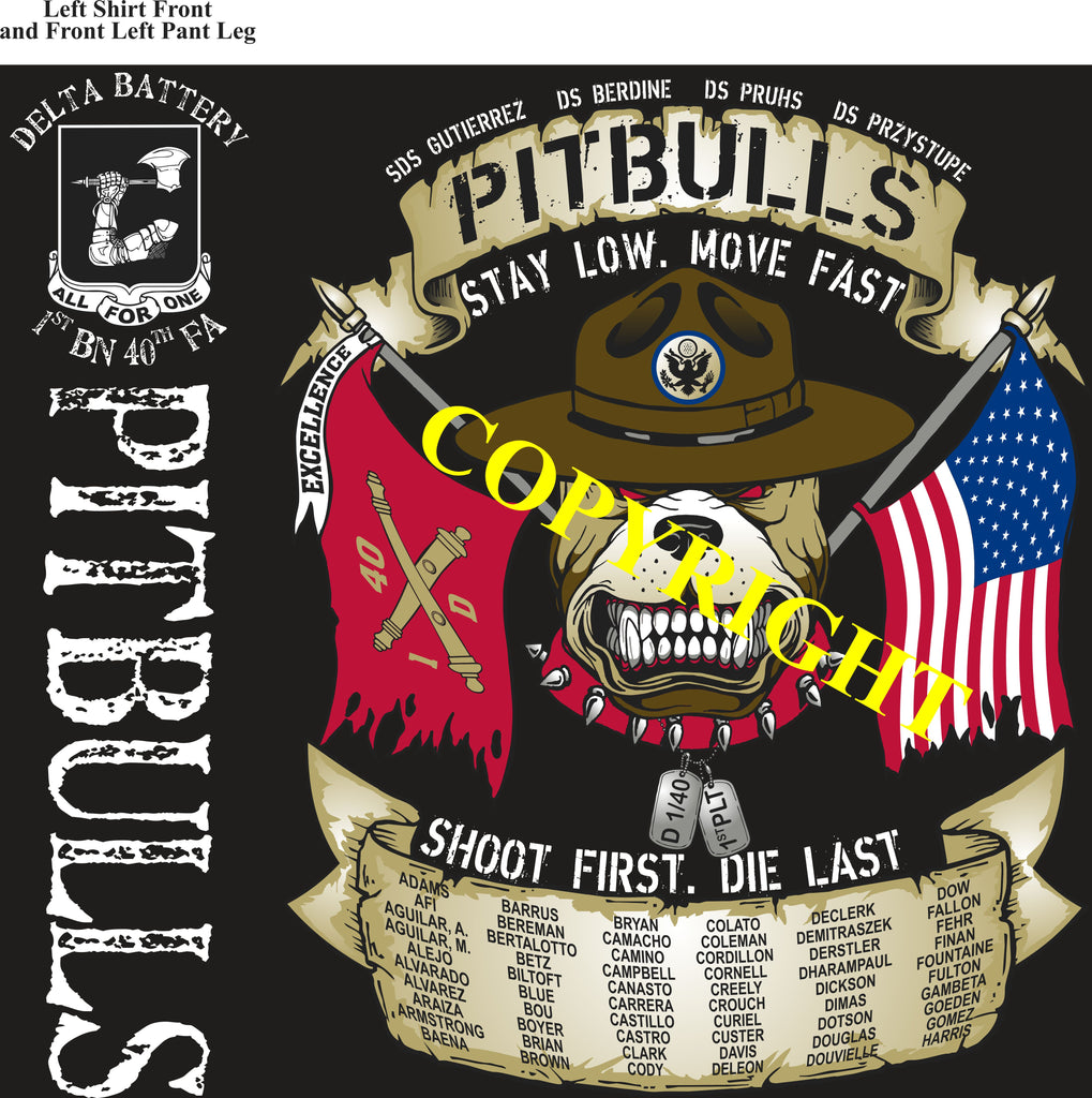 Platoon Shirts (2nd generation print) DELTA 1st 40th PITBULLS SEPT 2021