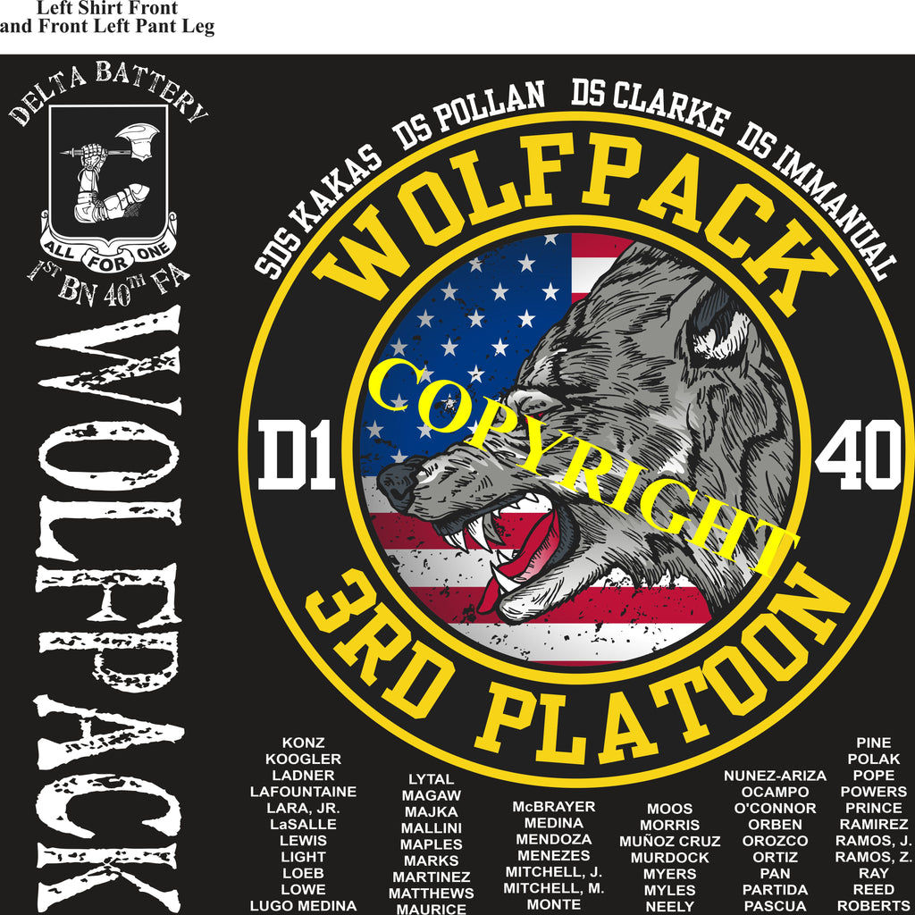 Platoon Shirts (2nd generation print) DELTA 1st 40th WOLFPACK DEC 2020