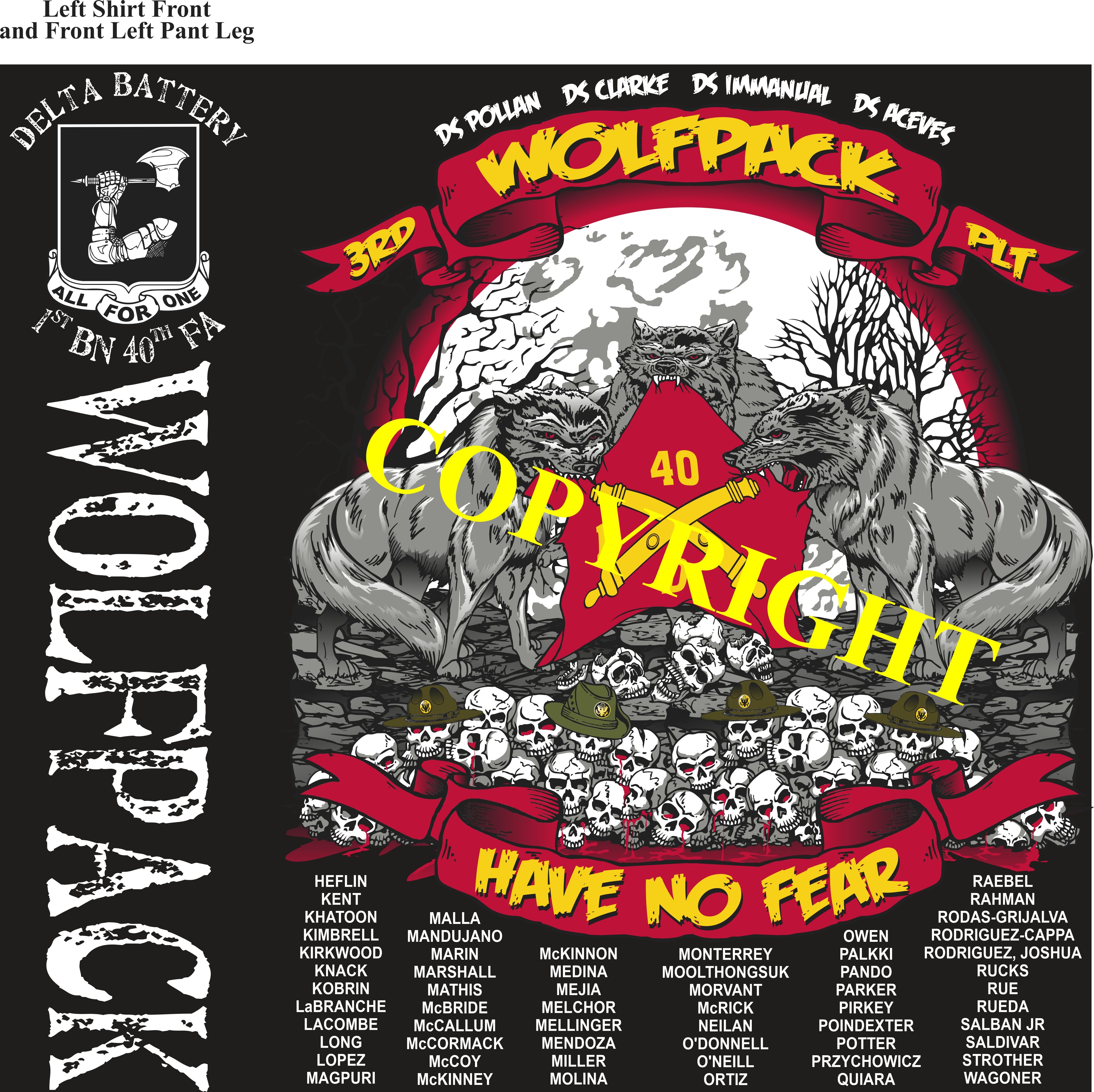 Platoon Shirts (2nd generation print) DELTA 1st 40th WOLFPACK MAR 2021