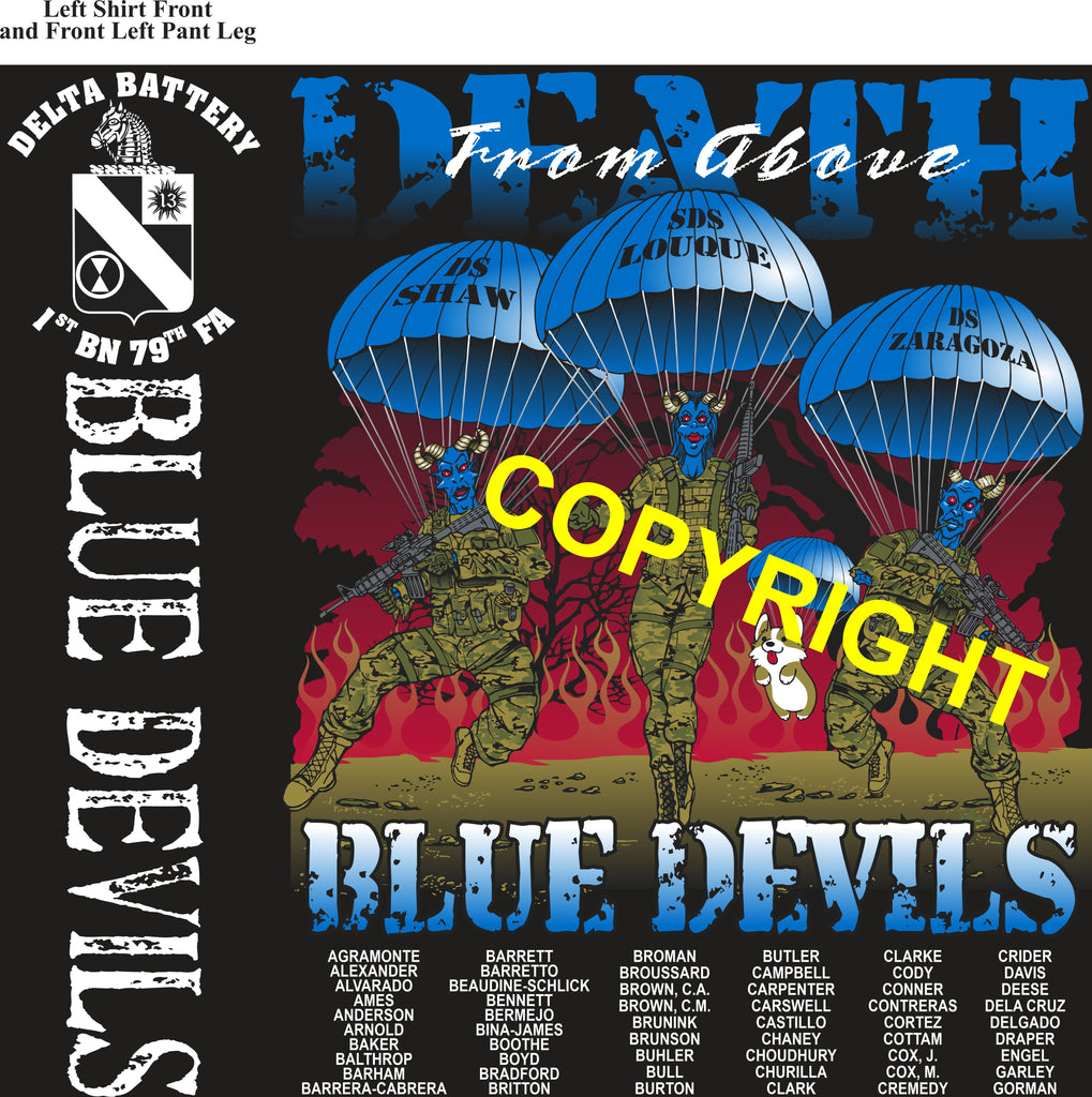 Platoon Shirts (2nd generation print) DELTA 1st 79th BLUE DEVILS APR 2021
