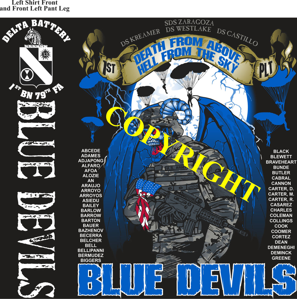 Platoon Shirts (2nd generation print) DELTA 1st 79th BLUE DEVILS JULY 2021