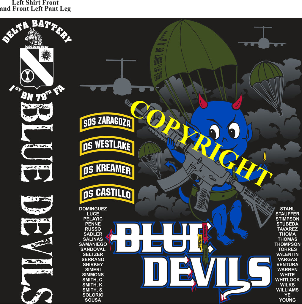 Platoon Shirts (2nd generation print) DELTA 1st 79th BLUE DEVILS OCT 2021