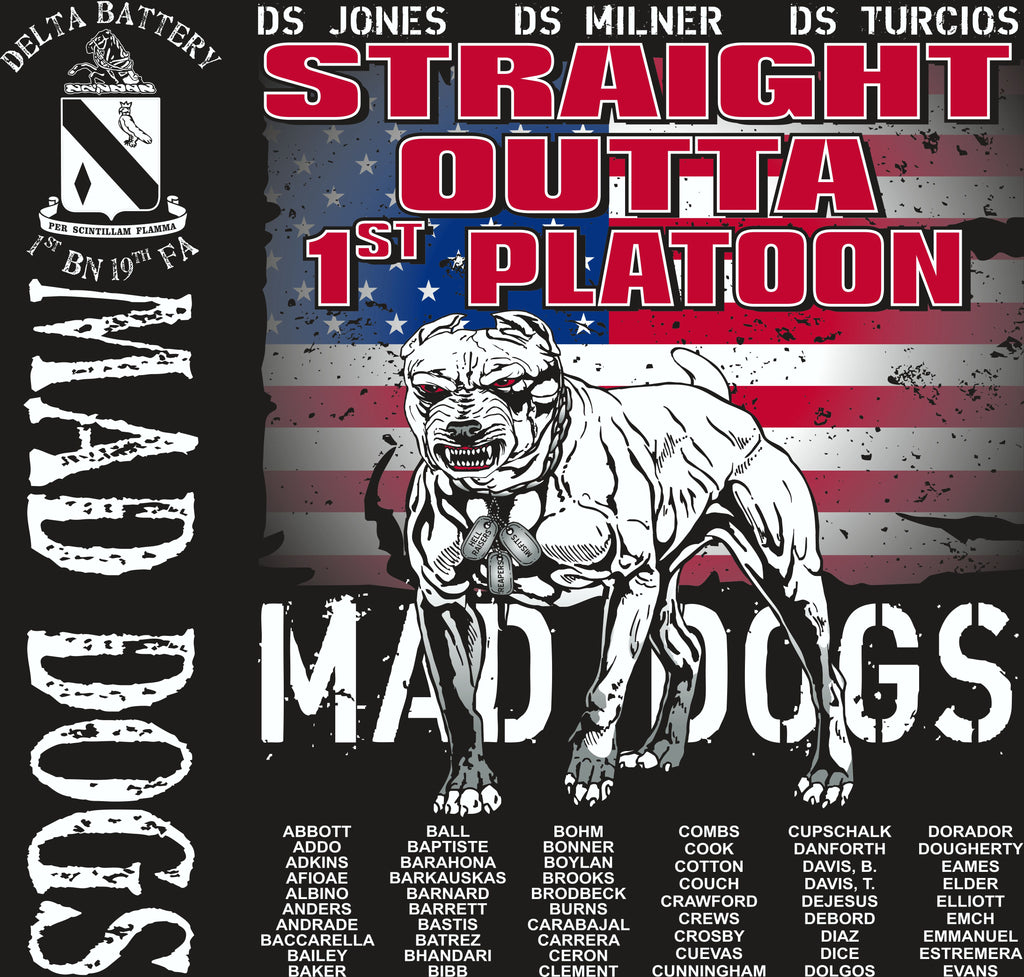 Platoon Shirts (2nd generation print) DELTA 1ST 19TH MAD DOGS OCT 2017