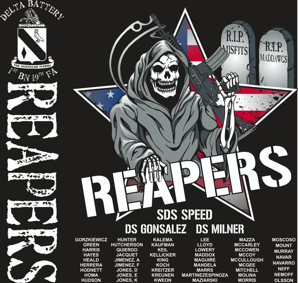 Platoon Shirts (2nd generation print) DELTA 1st 19th REAPERS MAY 2018