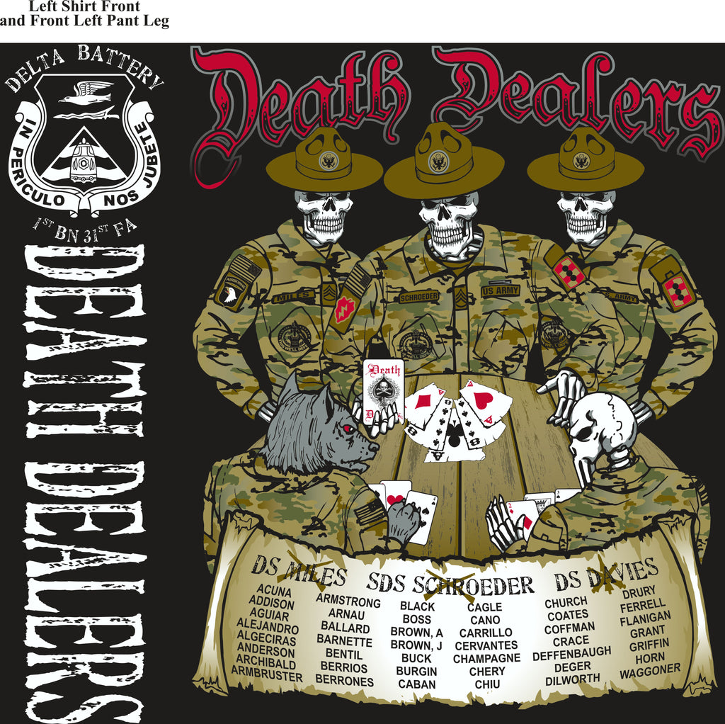 Platoon Shirts (2nd generation print) DELTA 1st 31st DEATH DEALERS JULY 2018
