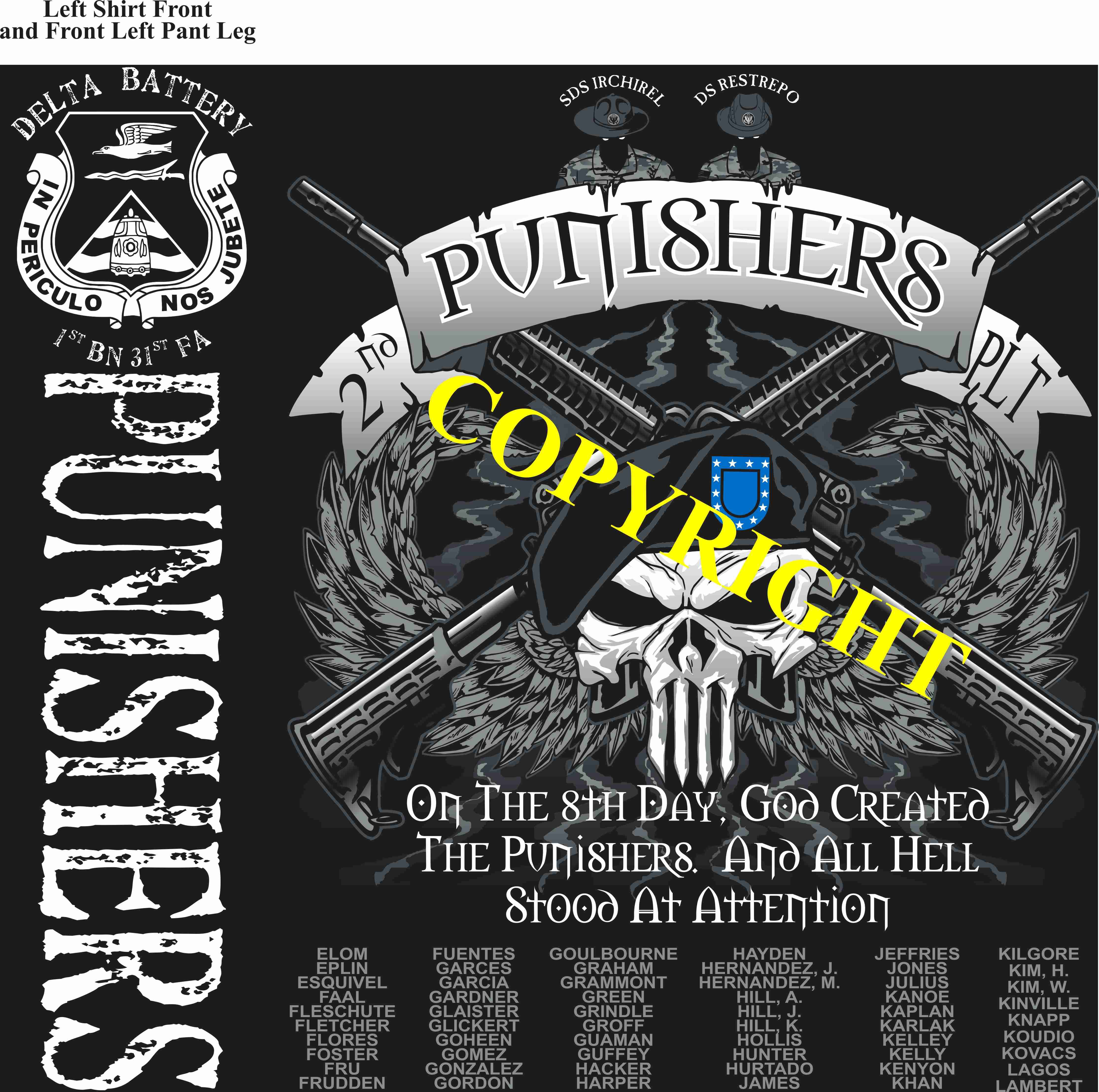 Platoon Shirts (2nd generation print) DELTA 1st 31st PUNISHERS AUG 2019