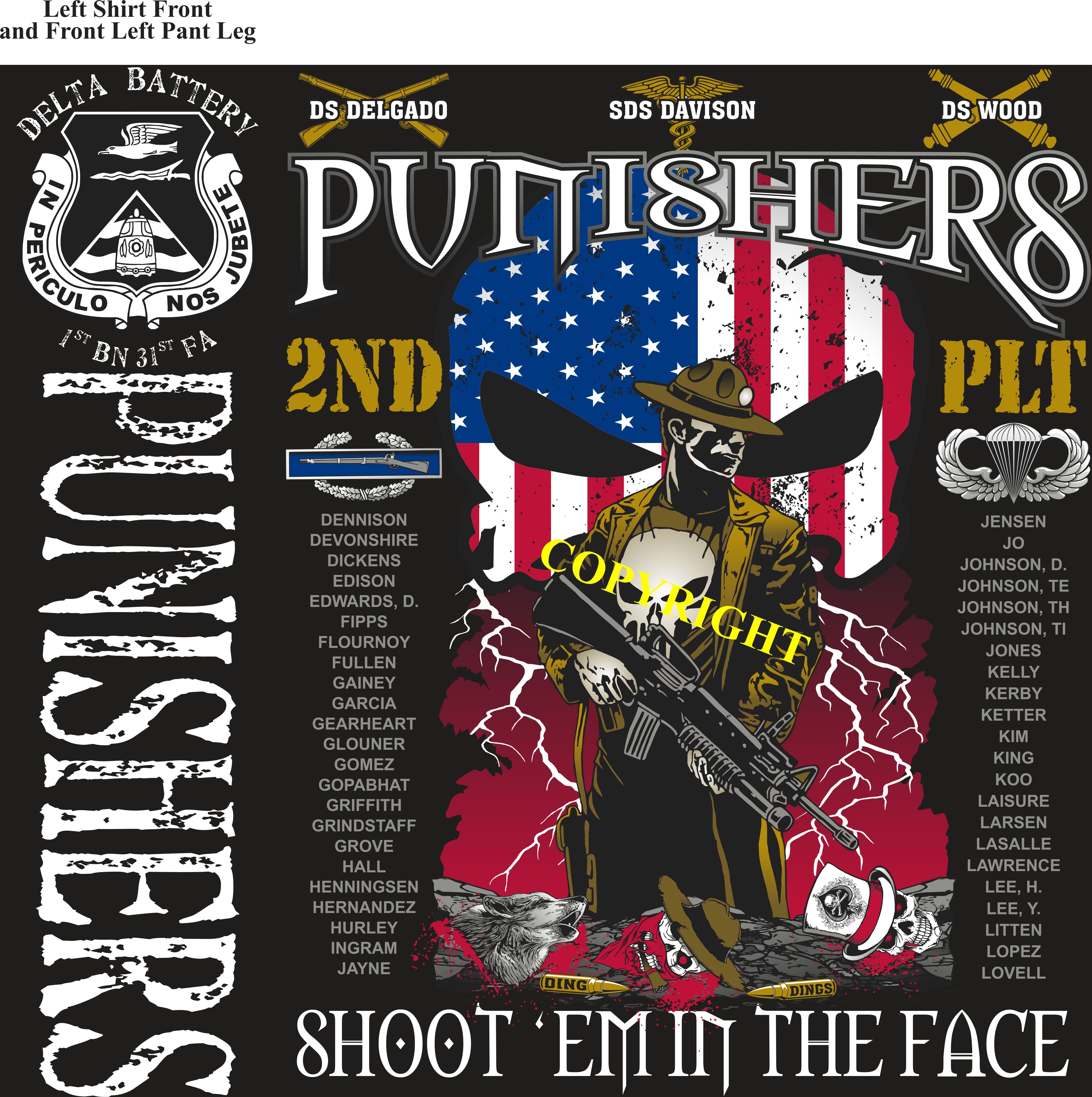 Platoon Shirts (2nd generation print) DELTA 1st 31st PUNISHERS JAN 2019