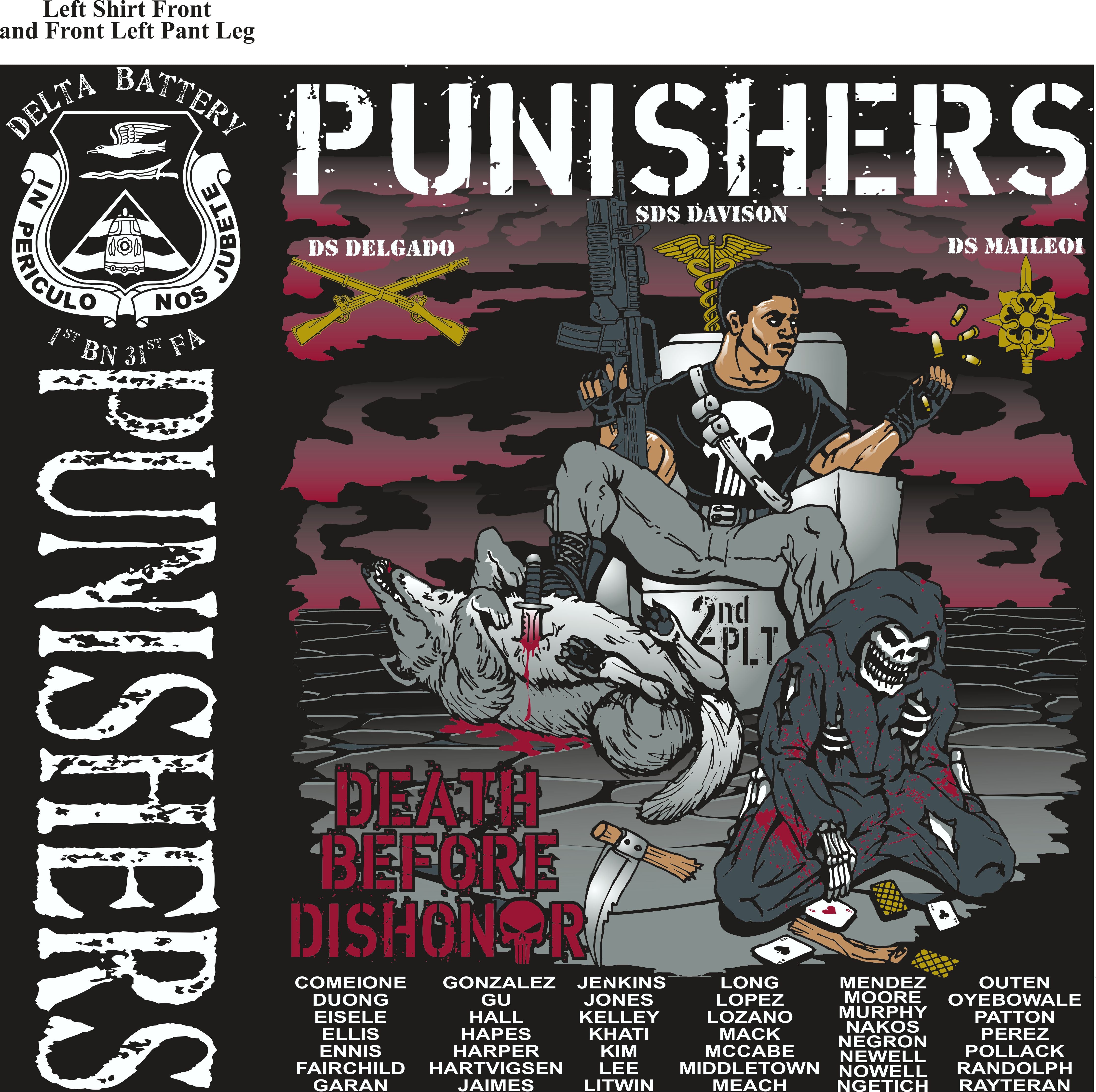 Platoon Shirts (2nd generation print) DELTA 1st 31st PUNISHERS JULY 2018