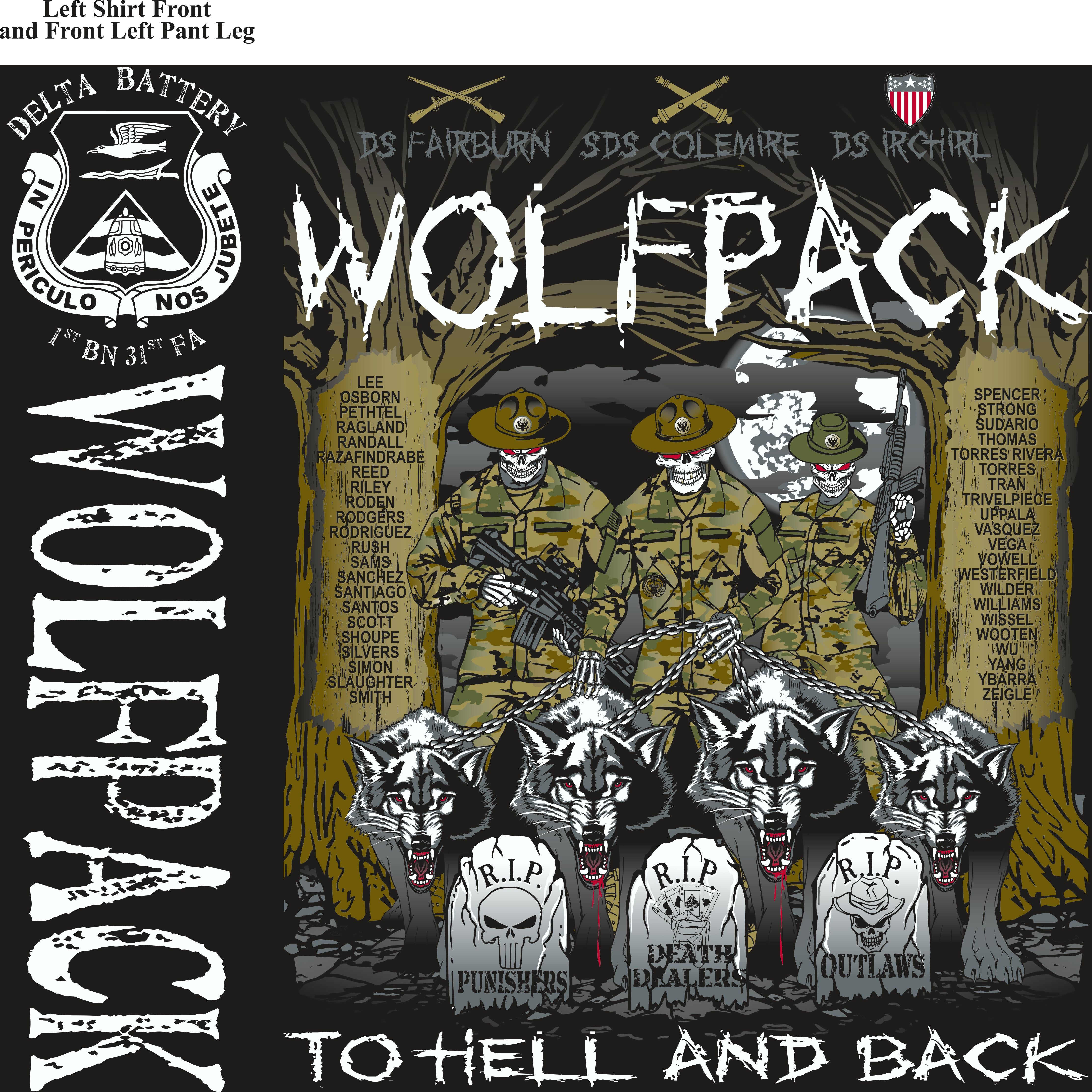 Platoon Shirts (2nd generation print) DELTA 1st 31st WOLFPACK JULY 2018