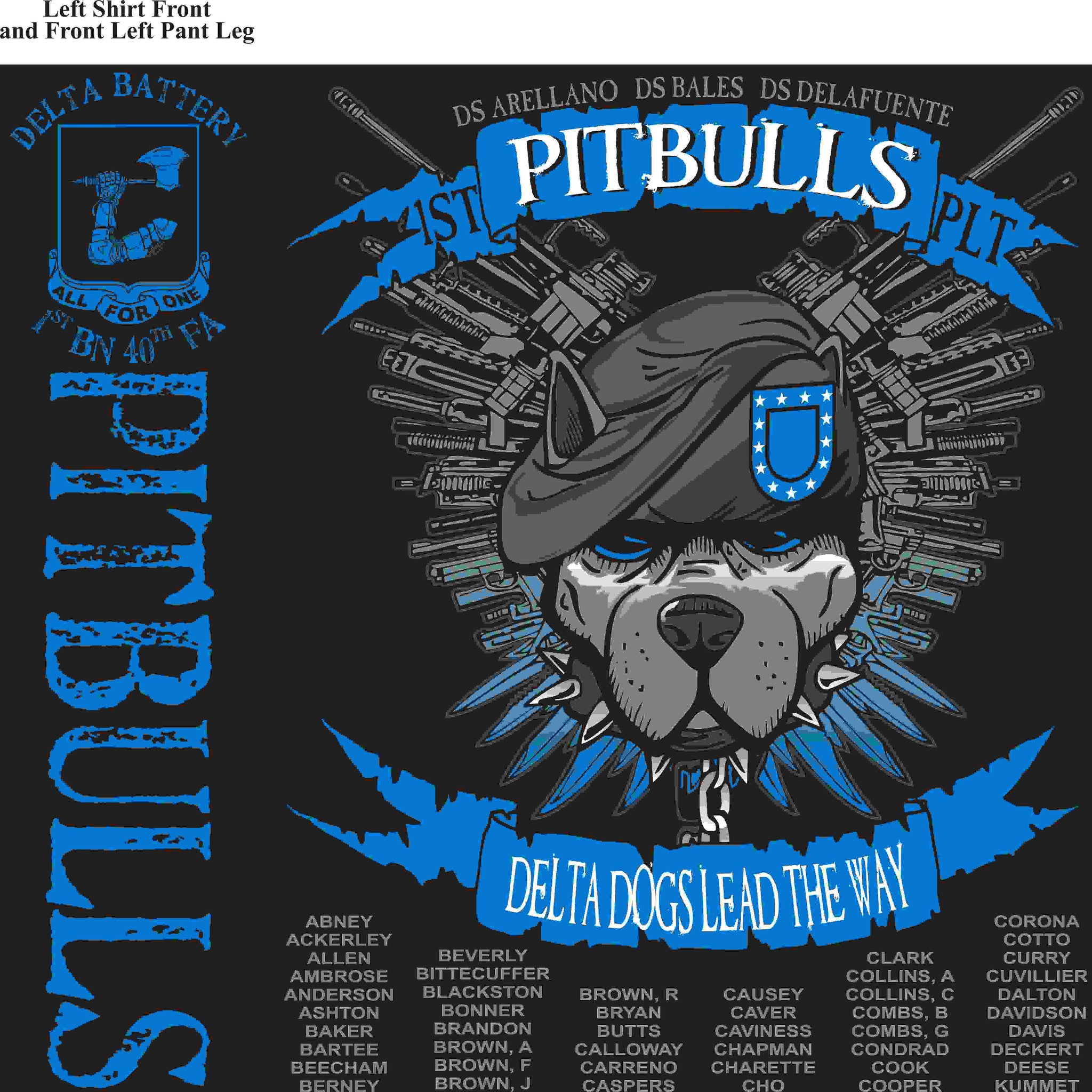 PLATOON SHIRTS (2nd generation print) DELTA 1st 40th PITBULLS MAR 2016
